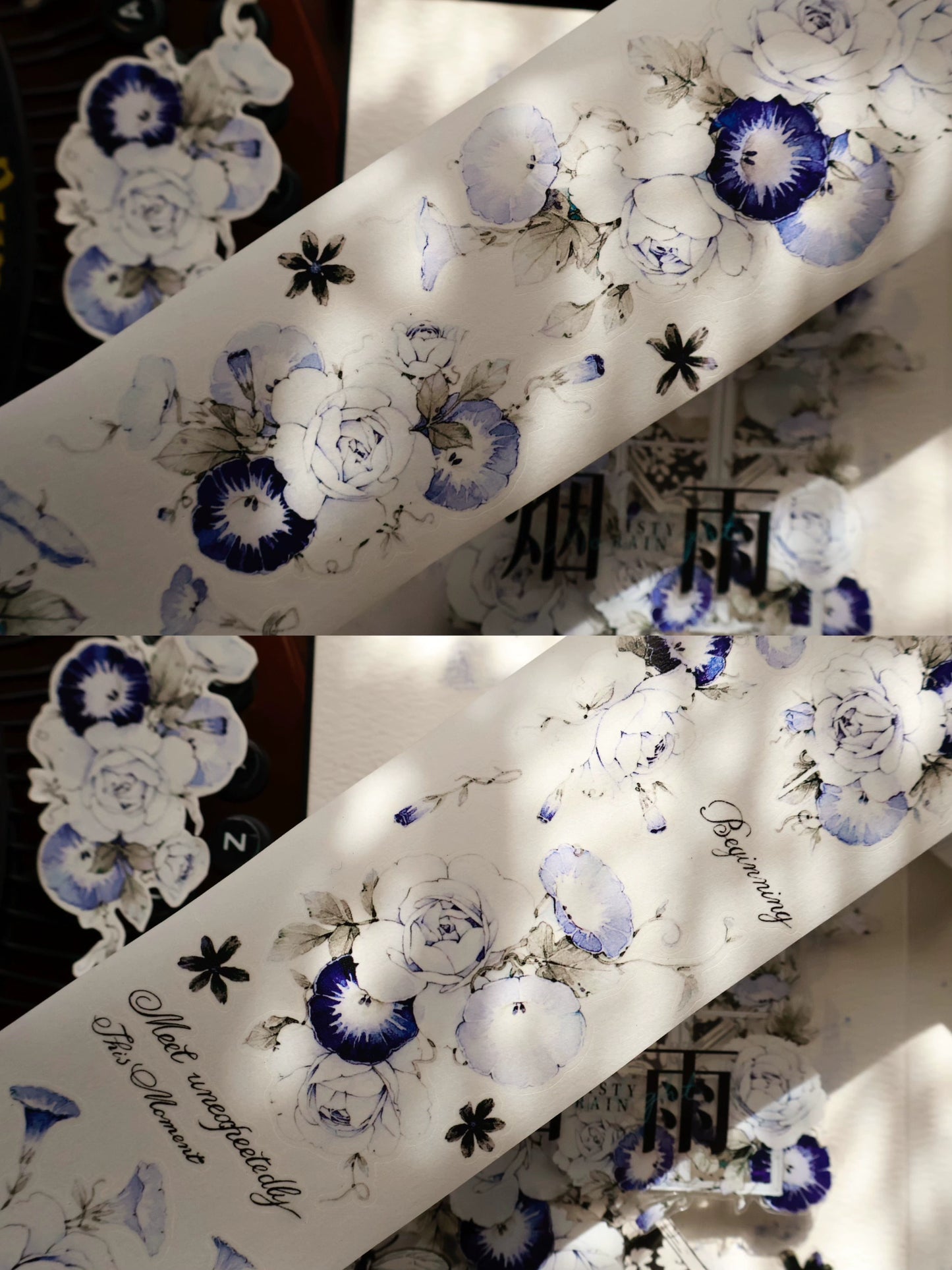 YiEr Vol15【Open Window and See Flowers】Orginal Design Pre-cut Washi/Pet Floral Tape Light Retro Landscaping Stickers