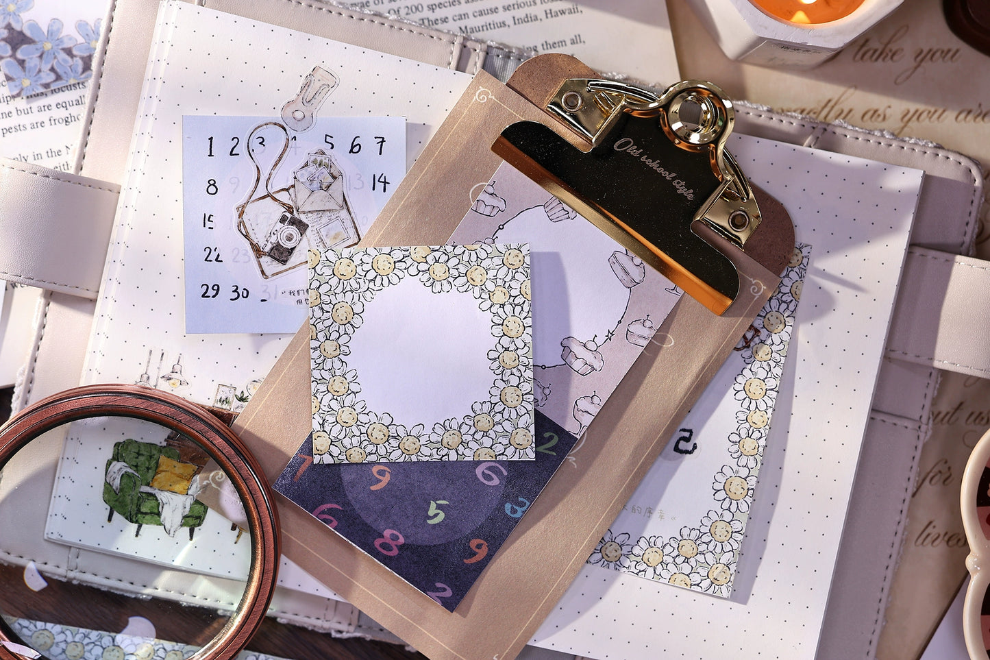 XiaoBaiJia Minimalist Style【Writing Roll‌】Border Strip Orginal Design Washi Pet Tape Landscape Stickers