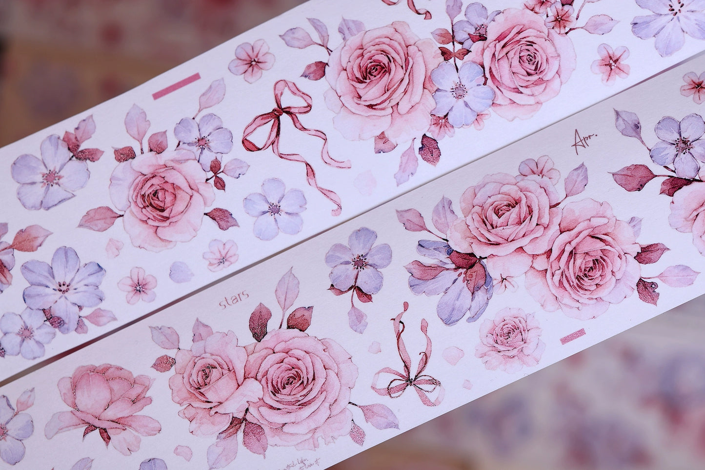 XiaoBaiJia【Clear Sky/Morning Mist】Light Retro Mint Green Flower Orginal Design Washi Pet Floral Tape Landscaping Stickers