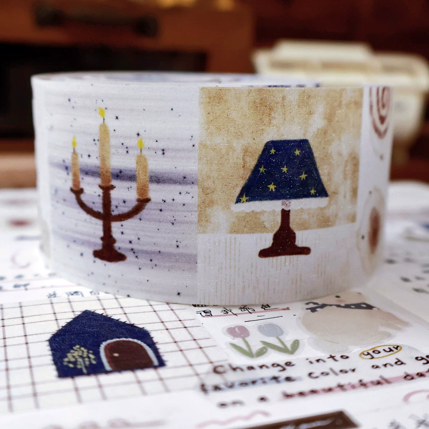 YiEr Minimalist Style Vol4【Old Tune】Pre-cut Light Retro Orginal Design Washi Pet Tape Landscape Stickers