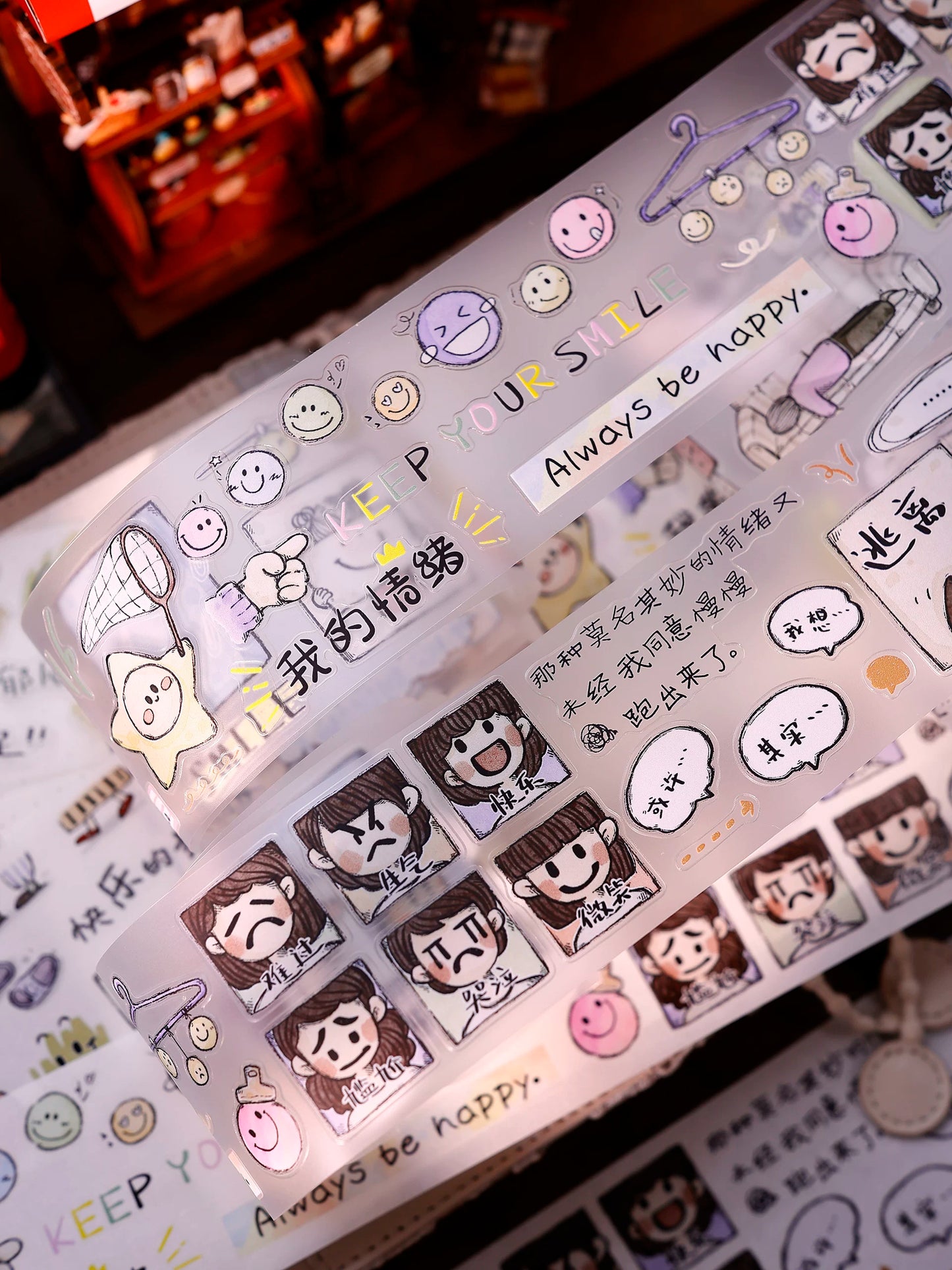 XiaoBaiJia Salt Series【Small Emotions】Pre-cut Orginal Design Vintage Text Washi/Pet Tape Light Retro Stickers