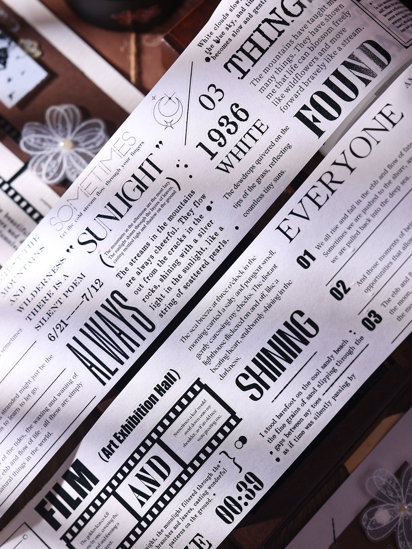 XiaoBaiJia【Paragraph】Light Retro Orginal Design Washi Pet Tape Landscape Stickers