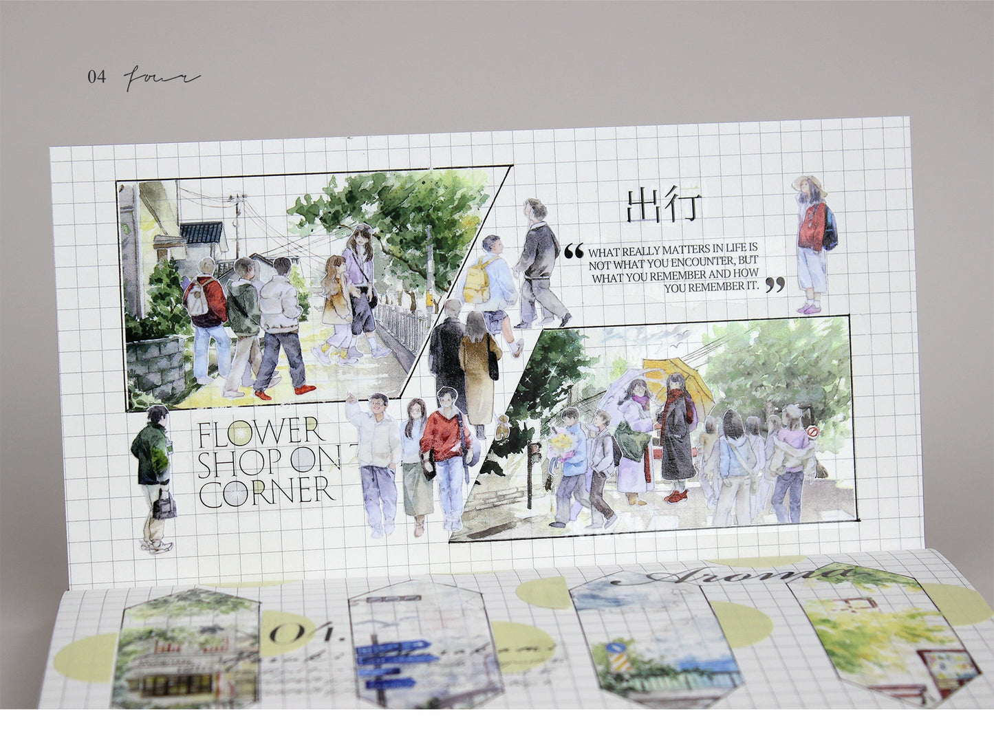 Moodtape【Passer-by&Summer Sea Street】Cute Character Original Washi Tape Stickers,for Scrapbook Supplies,Scrapbook Tape Stickers,Junk Journal Supplies