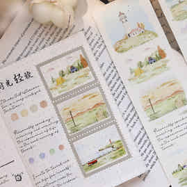 XiaoBaiJia Salt Series【Full of Scenery】Orginal Design Washi/Pet Floral Tape Light Retro Landscaping Stickers