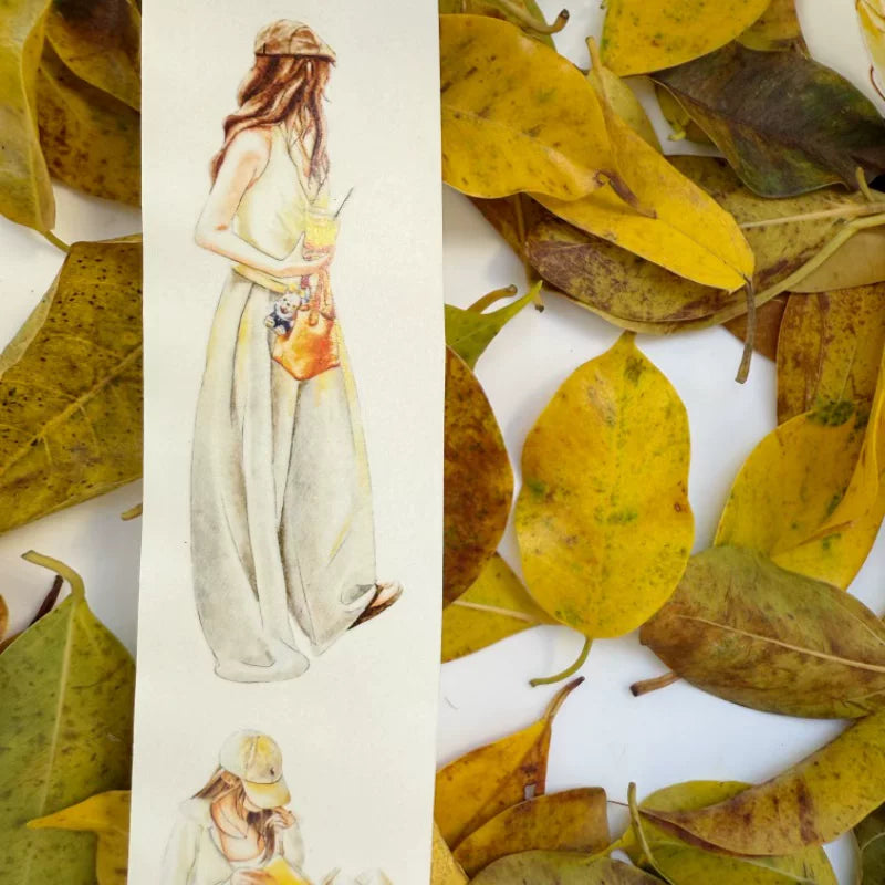 ZaoZao Vol3【Gardenia】Original Design Kiss-Cut Washi PET Tape Stickers,for Scrapbook Supplies,Journaling,Junk Journal,Bullet Journal,Planner Stickers