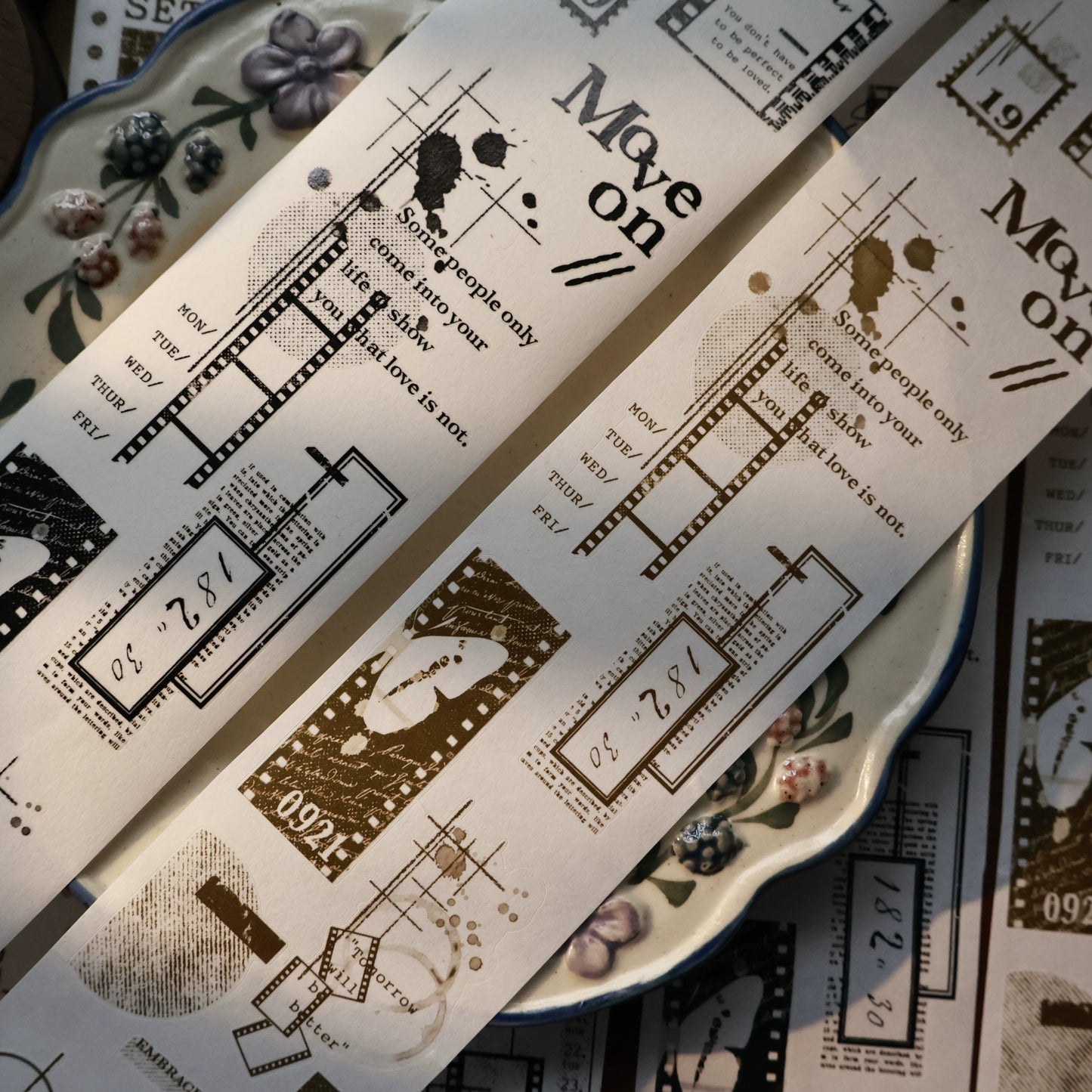 YiEr Vol15【Old Collection】Orginal Design Pre-cut Washi/Pet Floral Tape Light Retro Landscaping Stickers