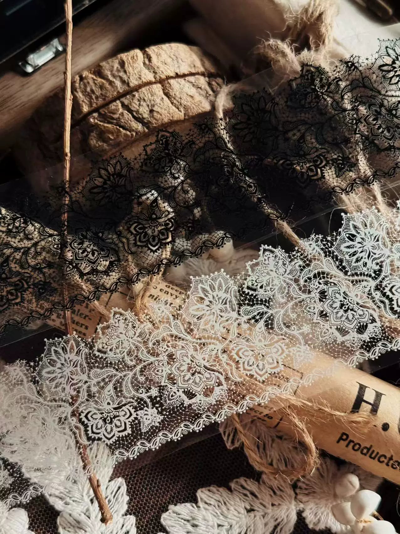 Linlanxi Vol13【Vintage Lace Trim】Original Design Retro Broken Paper Bookkeeping Washi Pet Tape