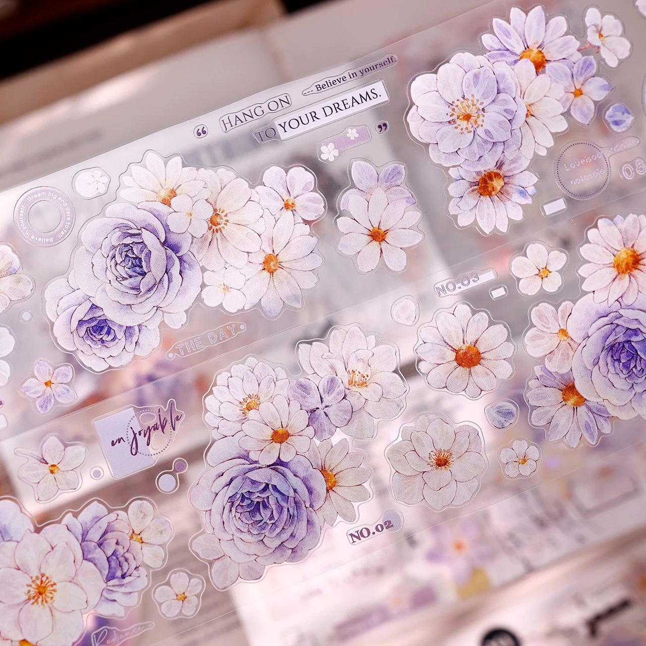 XiaoBaiJia【Shallow Smoke Blooming Flowers】Orginal Design Floral Washi Pet Tape Light Retro Landscaping Stickers