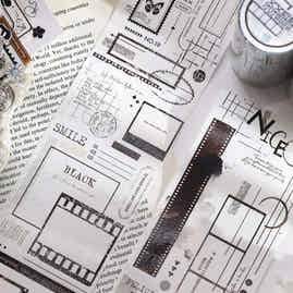 XiaoBaiJia 【Regulations and Restrictions】Orginal Design Washi/Pet Tape Light Retro Landscaping Stickers,for Scrapbook Supplies,Scrapbook Tape Stickers,Junk Journal Supplies