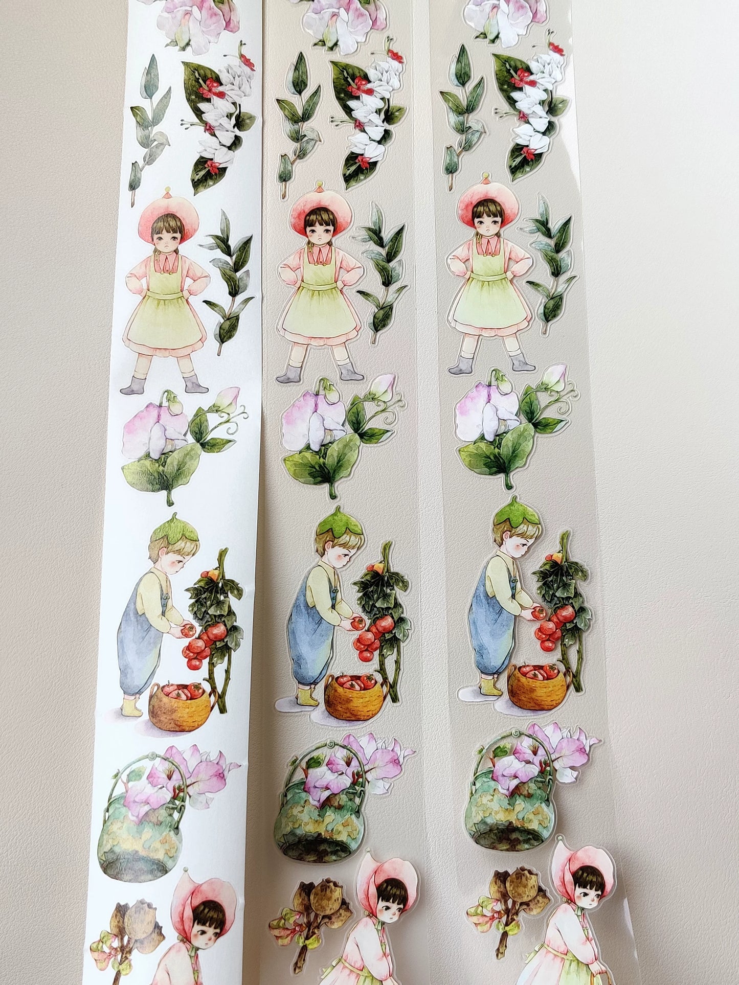 Xiangxiang Vol7【Young Gardener】Light Retro Character Scenery Orginal Design Washi Pet Tape Landscaping Stickers