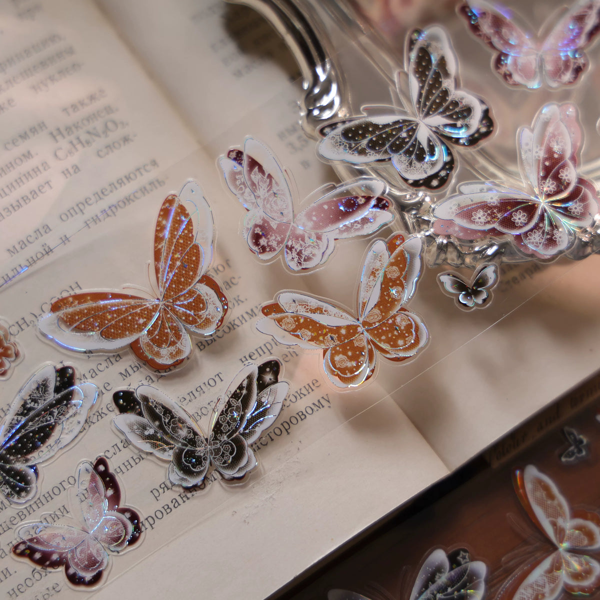 YiEr Vol18【Glasswing Butterfly】Pre-cut Orginal Design Butterfly Washi Tape and PET Stickers