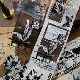 YiEr【Vegetarian Flower】Orginal Design Washi/Pet Floral Tape Light Retro Landscaping Stickers