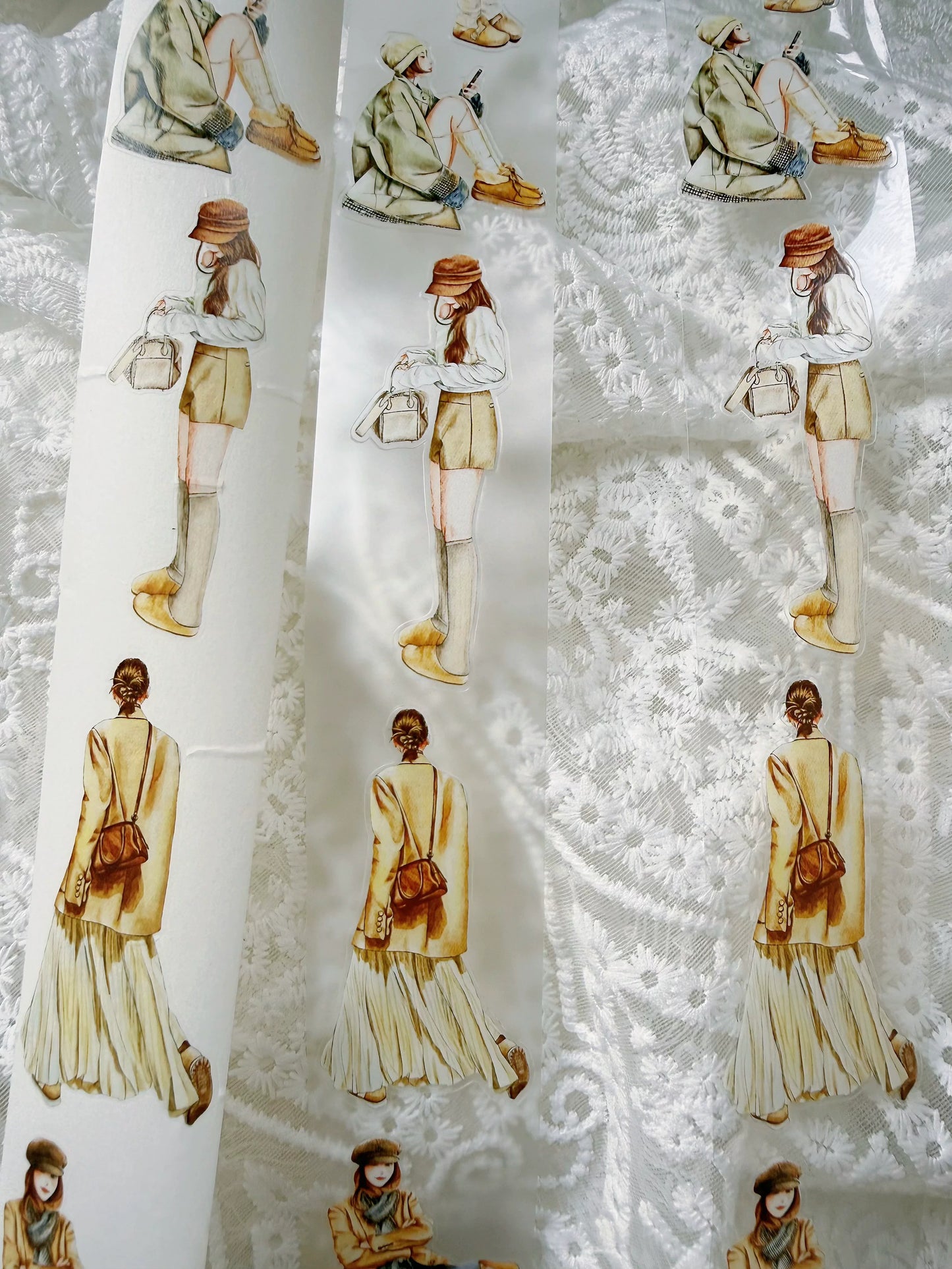 ZaoZao Vol4【XinXin】Original Design Kiss-Cut Washi PET Tape Stickers,for Scrapbook Supplies,Journaling,Junk Journal,Bullet Journal,Planner Stickers