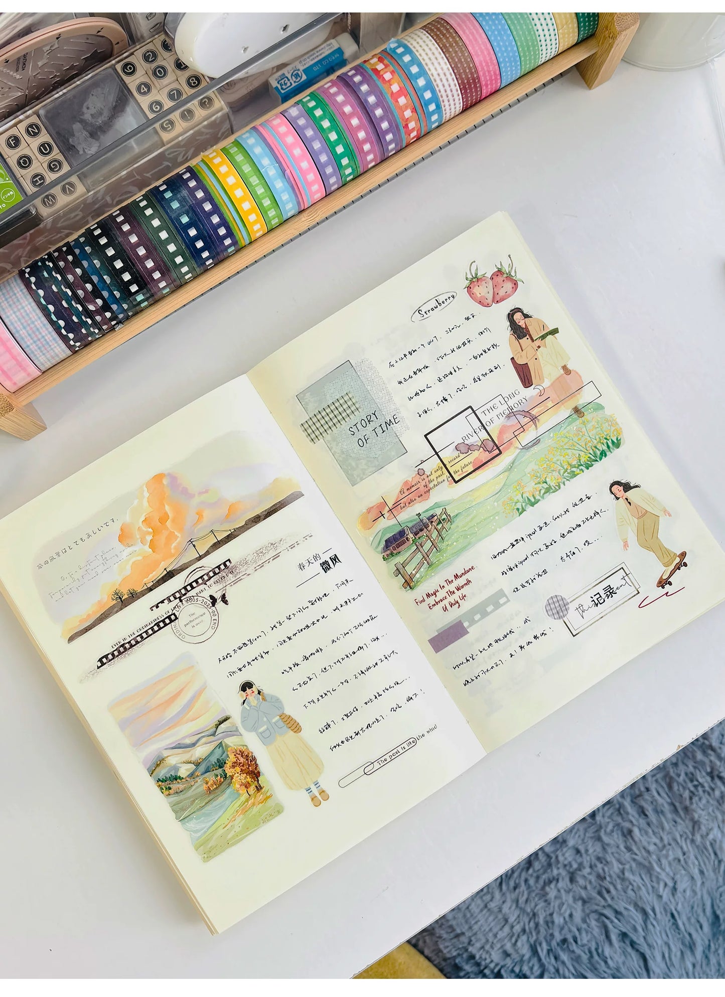 ZiYuanSu【Sunset Glow】Background Sunset Scene Pre-cut Washi/PET Tape