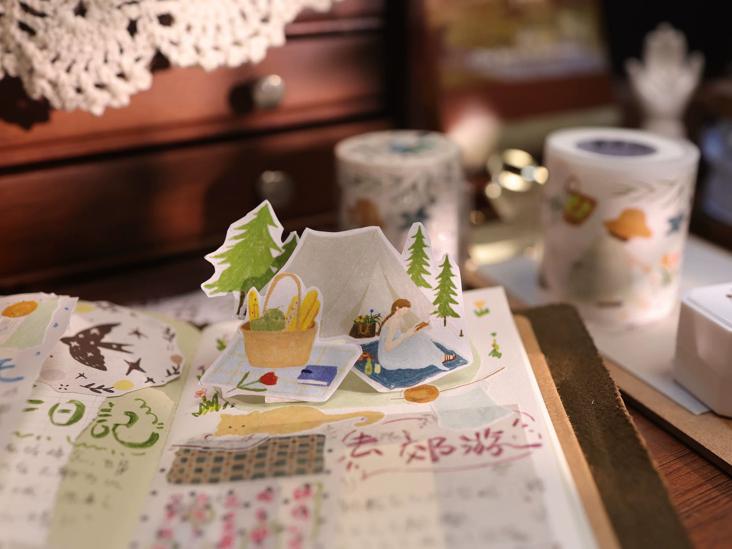 YiEr Vol8【Wind Field Notes】Salt Series Kiss-cut Washi Tape and PET Stickers