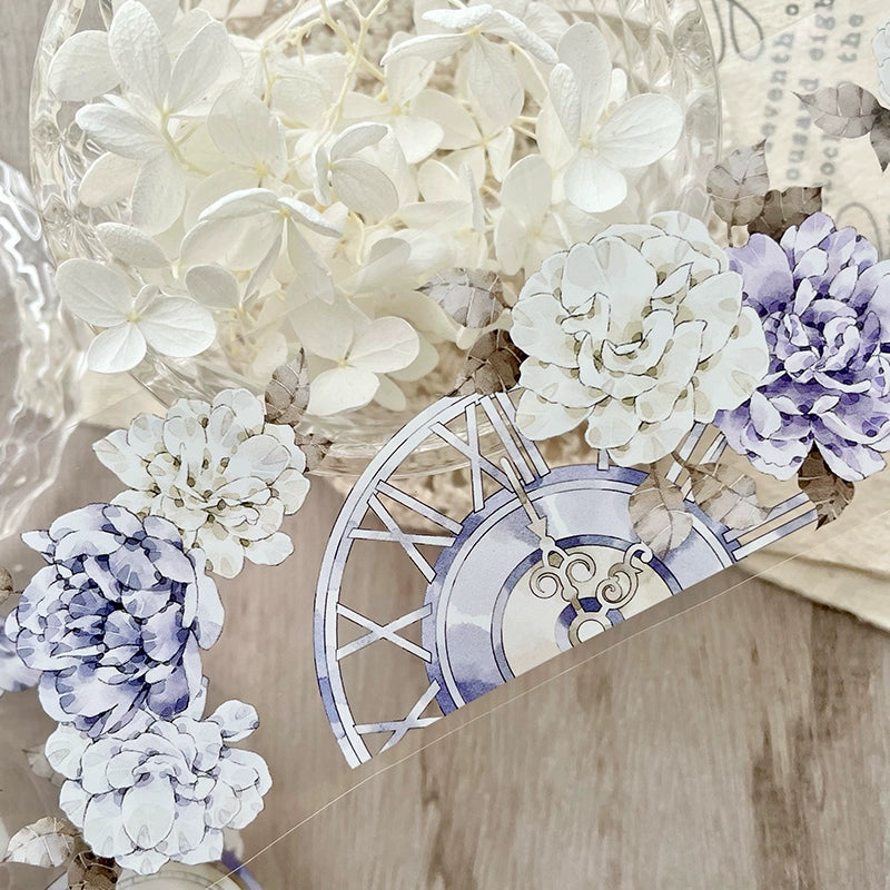 TianCheng-Vol5【Purple Twilight】Floral  Washi/PET Tape,for Scrapbook Supplies,Scrapbook Tape Stickers,Junk Journal Supplies