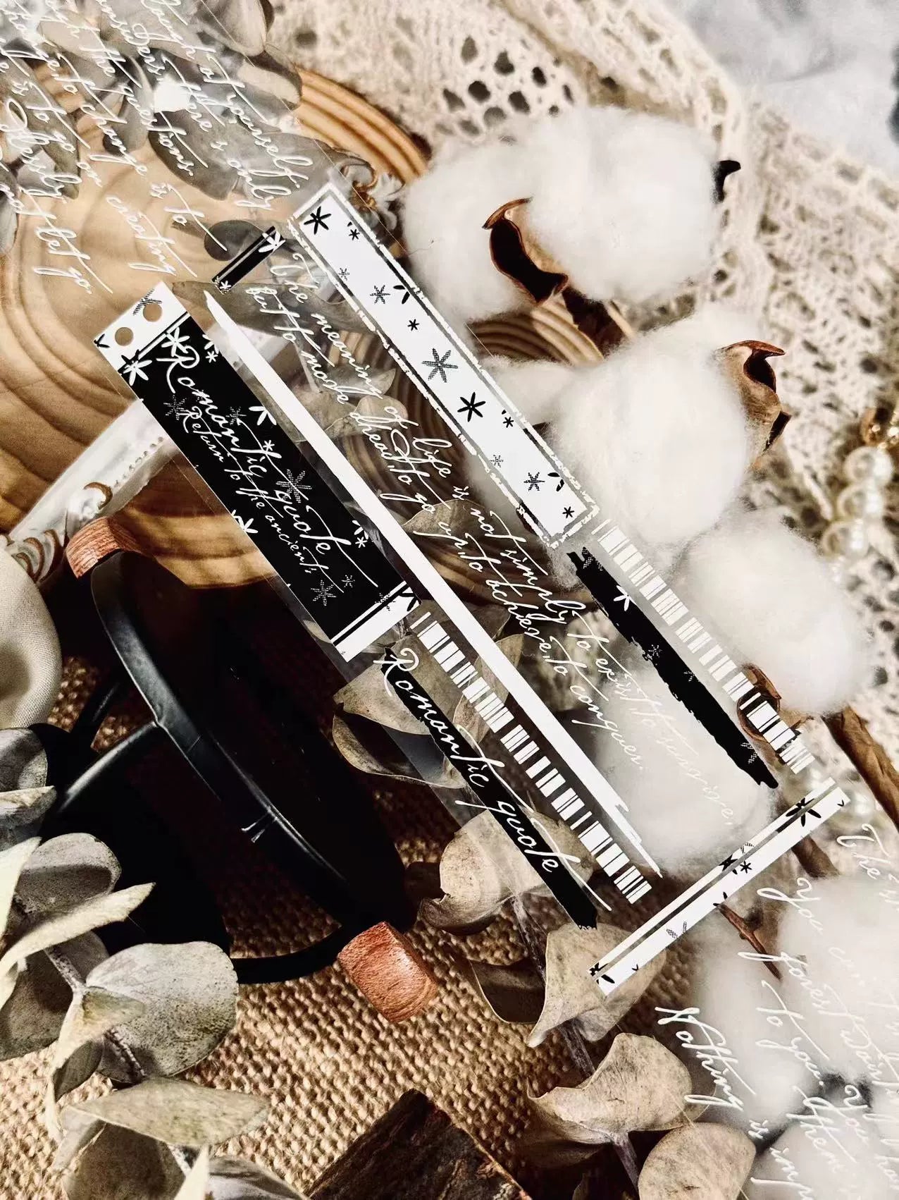 Linlanxi【 Romantic Quotes】Original Design Text Washi/Pet Tape Sticker, 5-meter-long Loop Roll