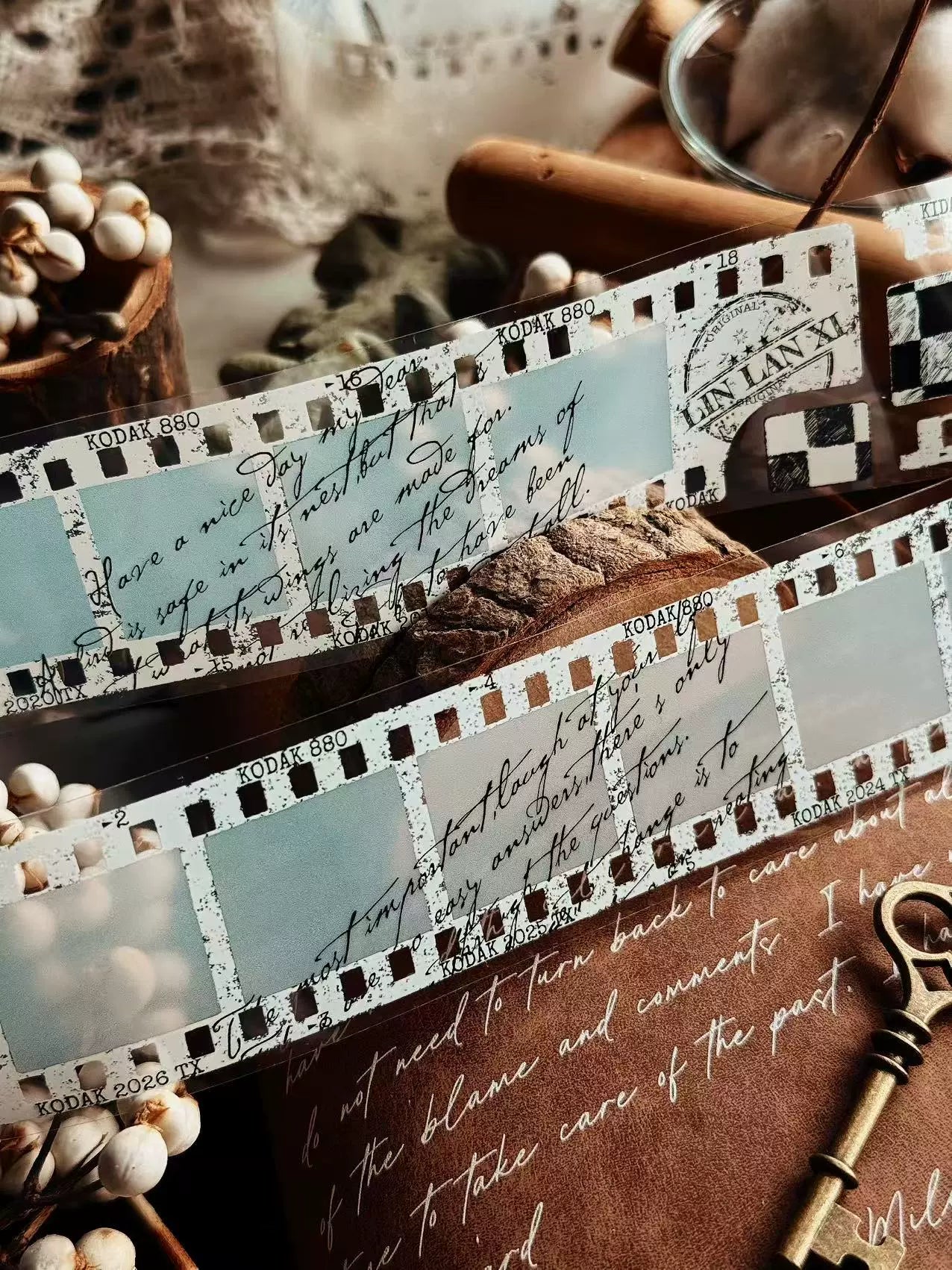 Linlanxi【Memories of Time】Original Washi/Pet Tape New Retro Life Old Film Series Decorative Tape Long Loop Full Roll