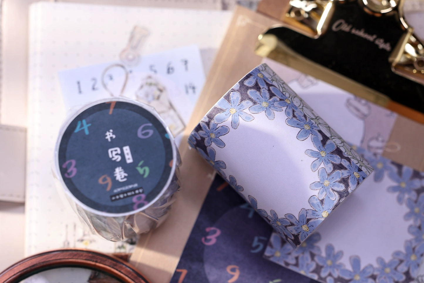 XiaoBaiJia Minimalist Style【Writing Roll‌】Border Strip Orginal Design Washi Pet Tape Landscape Stickers