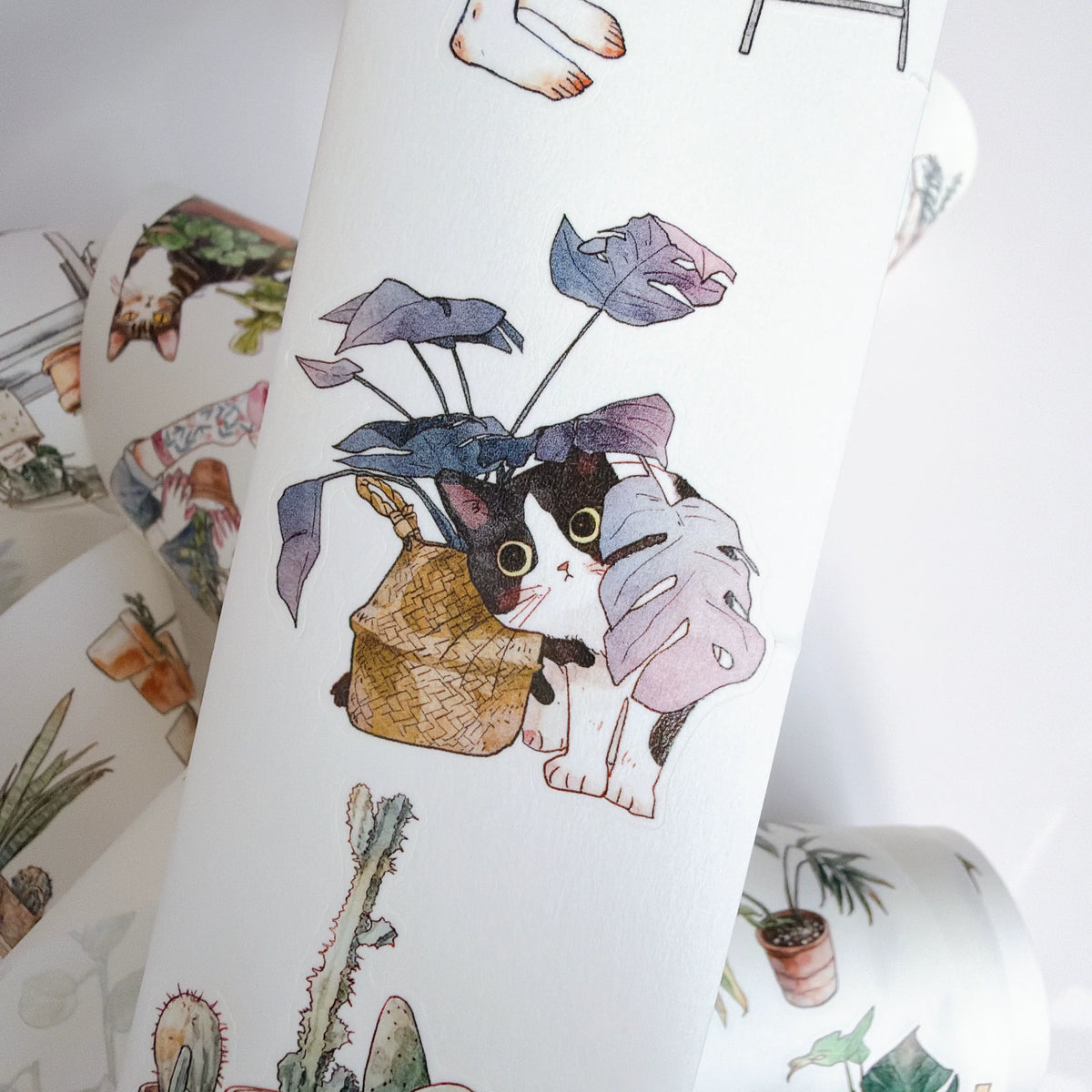 Kaixiaoxun Vol14【Forest Dwelling Time】 Pre-Cut Long Loop Washi/Matte PET Tape for Scrapbook Supplies,Junk Journal Supplies