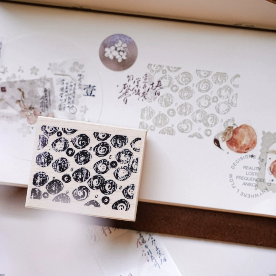 Yuanzi Vol7【Background Flower Series】Upgraded Rubber Retro Maple Stamp for Washi Tape