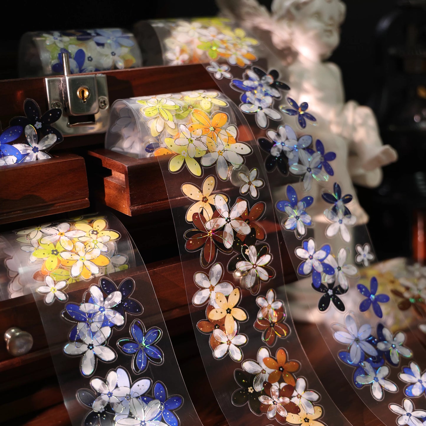 YiEr Vol17【Flowers on the Path】Kiss-cut Light Retro Floral Washi Tape and PET Stickers