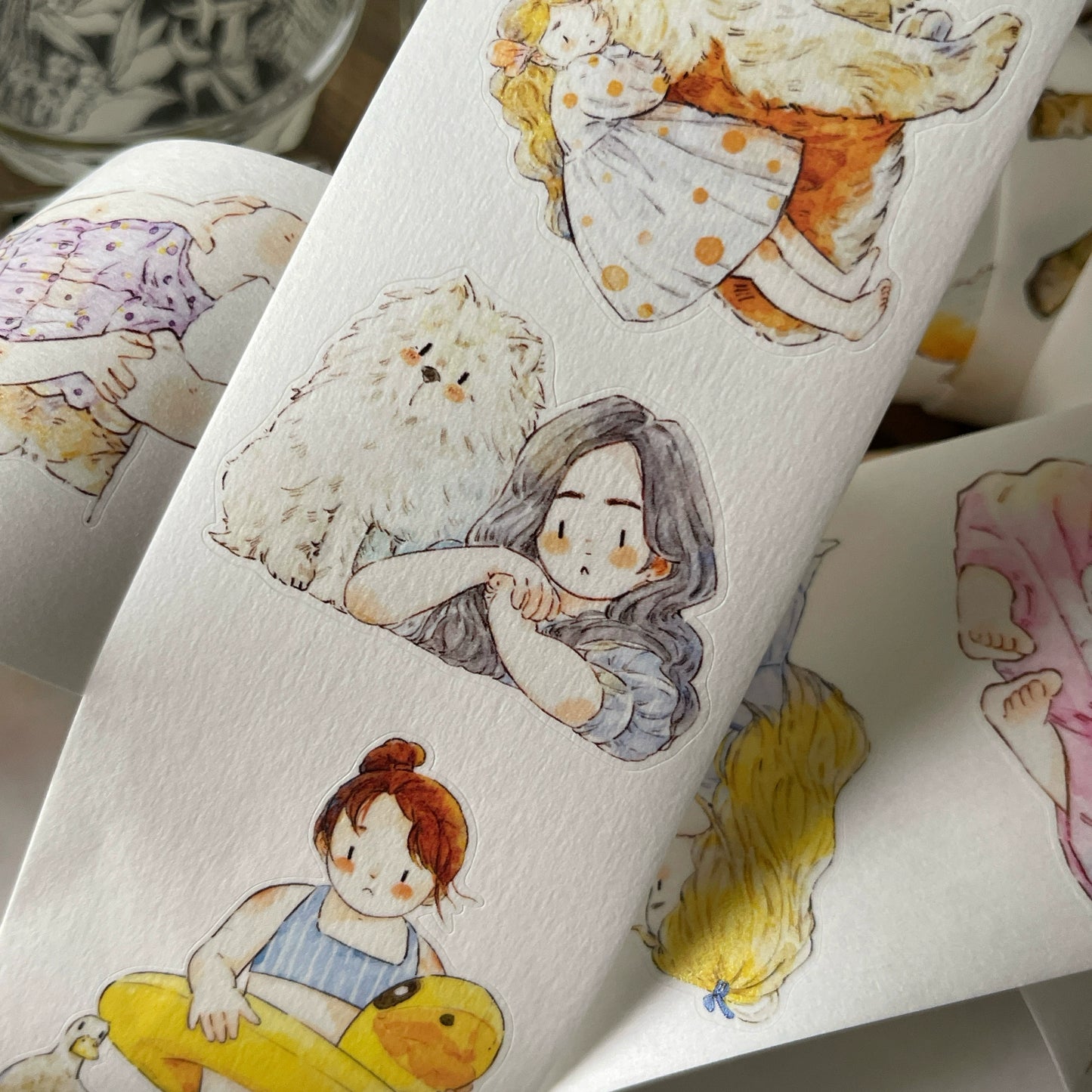 Seahorse Forest Vol7【A42#Best Buddy】Original Design Pre-Cut Kawaii Washi/PET Tape Stickers,for Scrapbook Supplies,Journaling,Junk Journal,Bullet Journal,Planner StickersDing Ding