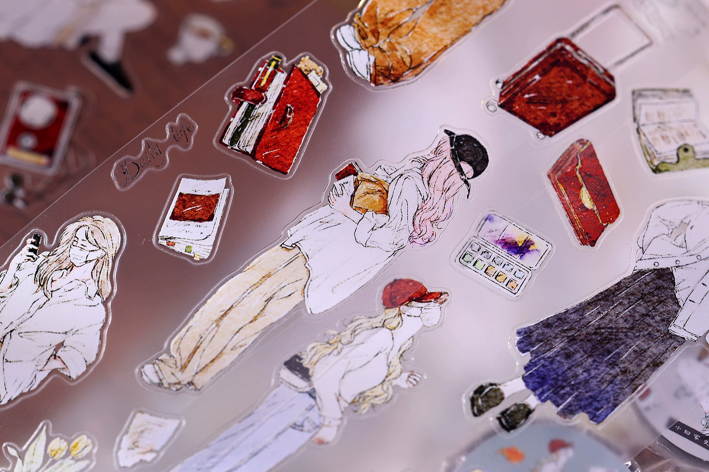 XiaoBaiJia Minimalist Style【Free Wind】Light Retro Orginal Design Washi Pet Tape Landscape Stickers