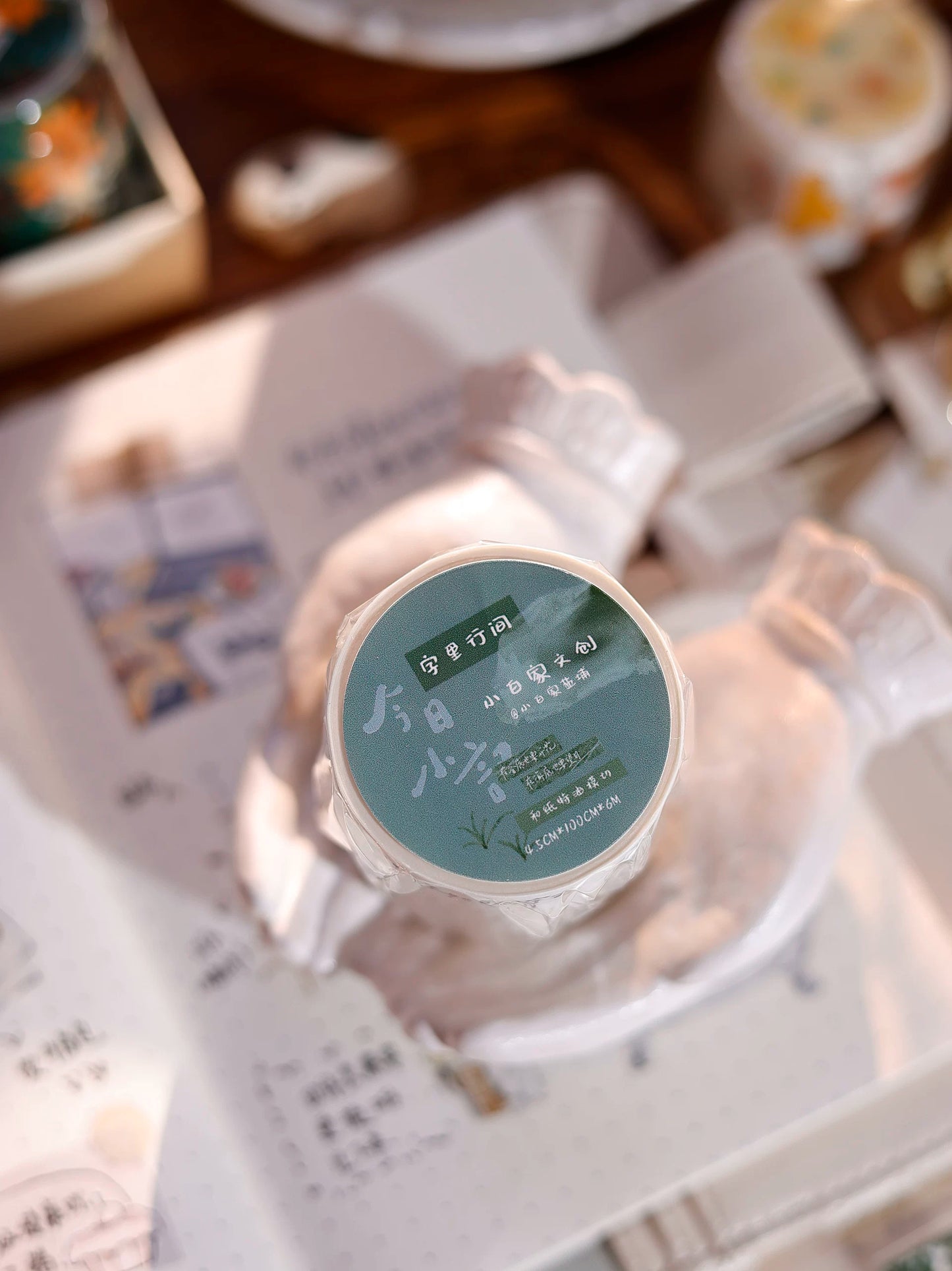 XiaoBaiJia Salt Series【Read Between the Lines】Pre-cut Orginal Design Chinese Text Washi/Pet Tape Light Retro Stickers