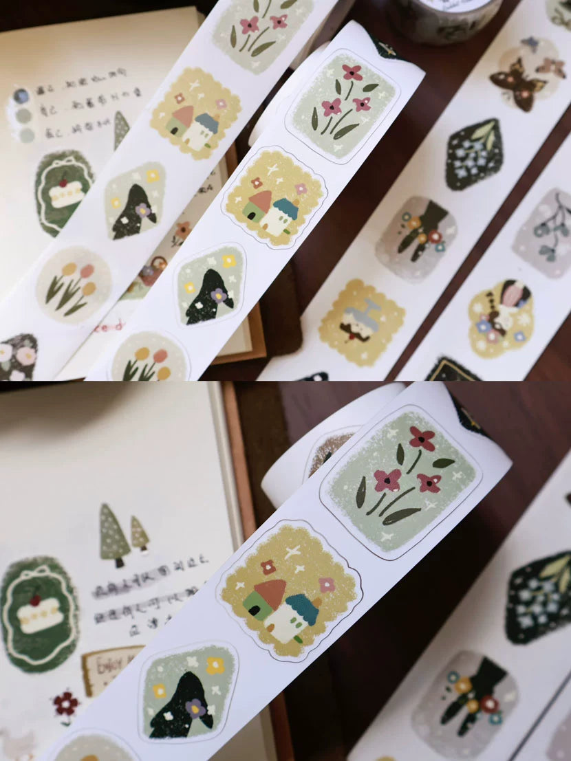 YiEr Minimalist Style Vol4【Spring Exhibition】Light Retro Orginal Design Washi Pet Tape Landscape Stickers