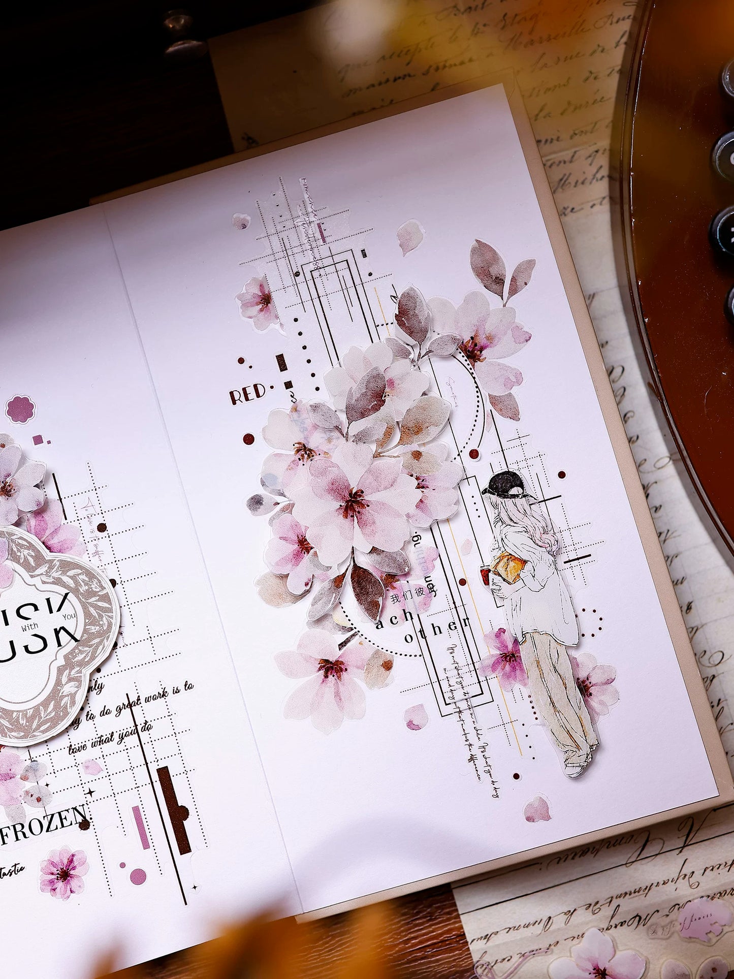 XiaoBaiJia Salt Series【Shadow Serenade】Pre-cut Orginal Design Washi/Pet Tape Light Retro Stickers