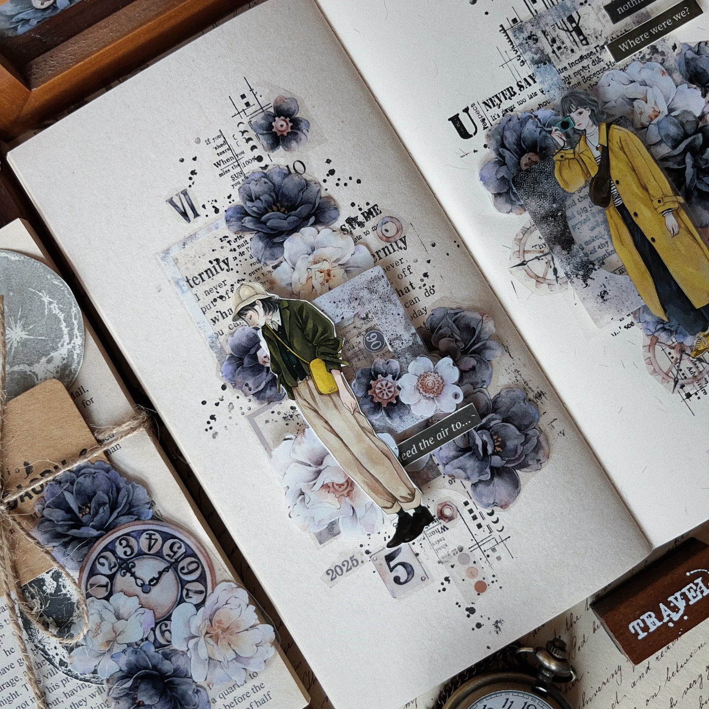 YiEr 【English Base Stamp】Upgraded Red Rubber Retro Stamp