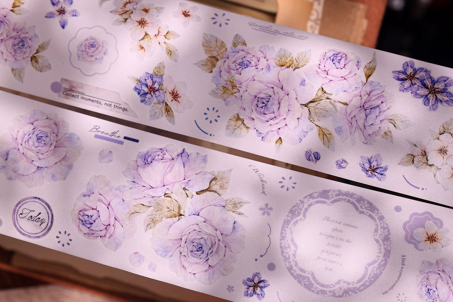 XiaoBaiJia【Rose Poetry】Light Retro Orginal Design Washi Pet Tape Landscape Stickers