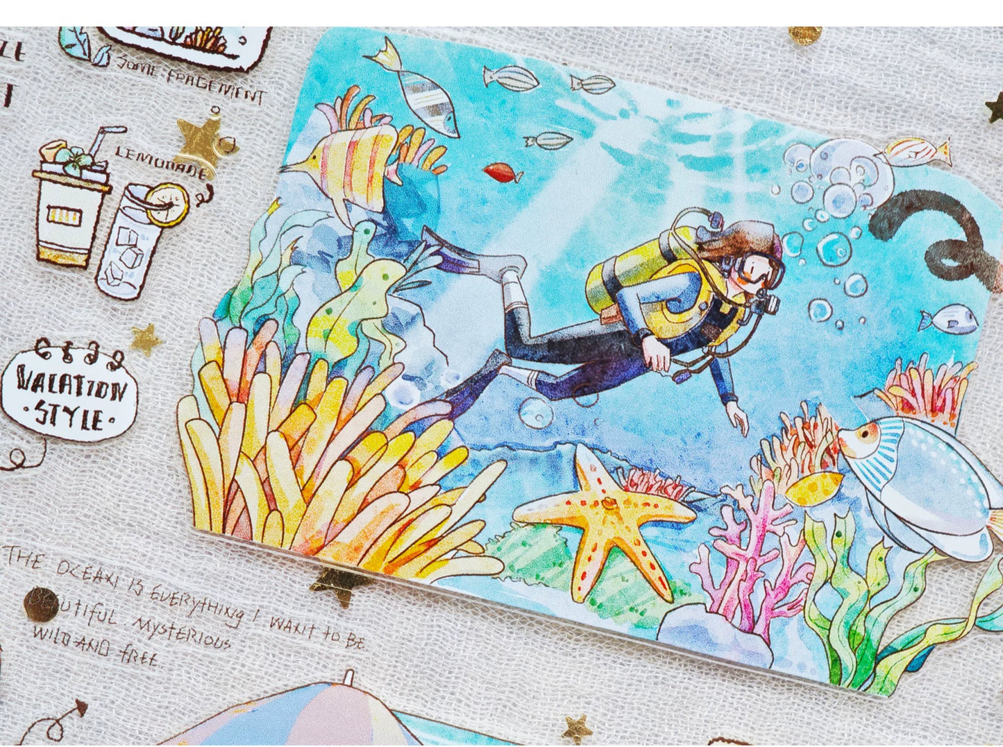 XingXing Vol8【Brave the Wind and Waves】 Pre-cut Light Retro,Outdoor Sports Mountain,Sea,Forest,Desert Scene Washi/PET Tape
