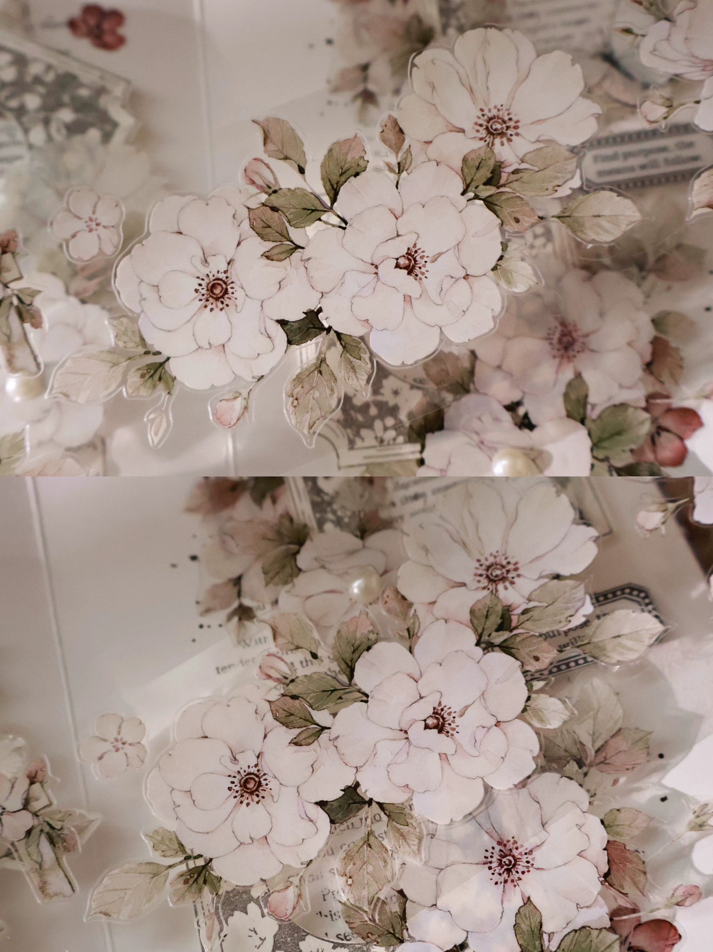 YiEr Vol15【Moonlight Rose】Orginal Design Pre-cut Washi/Pet Floral Tape Light Retro Landscaping Stickers