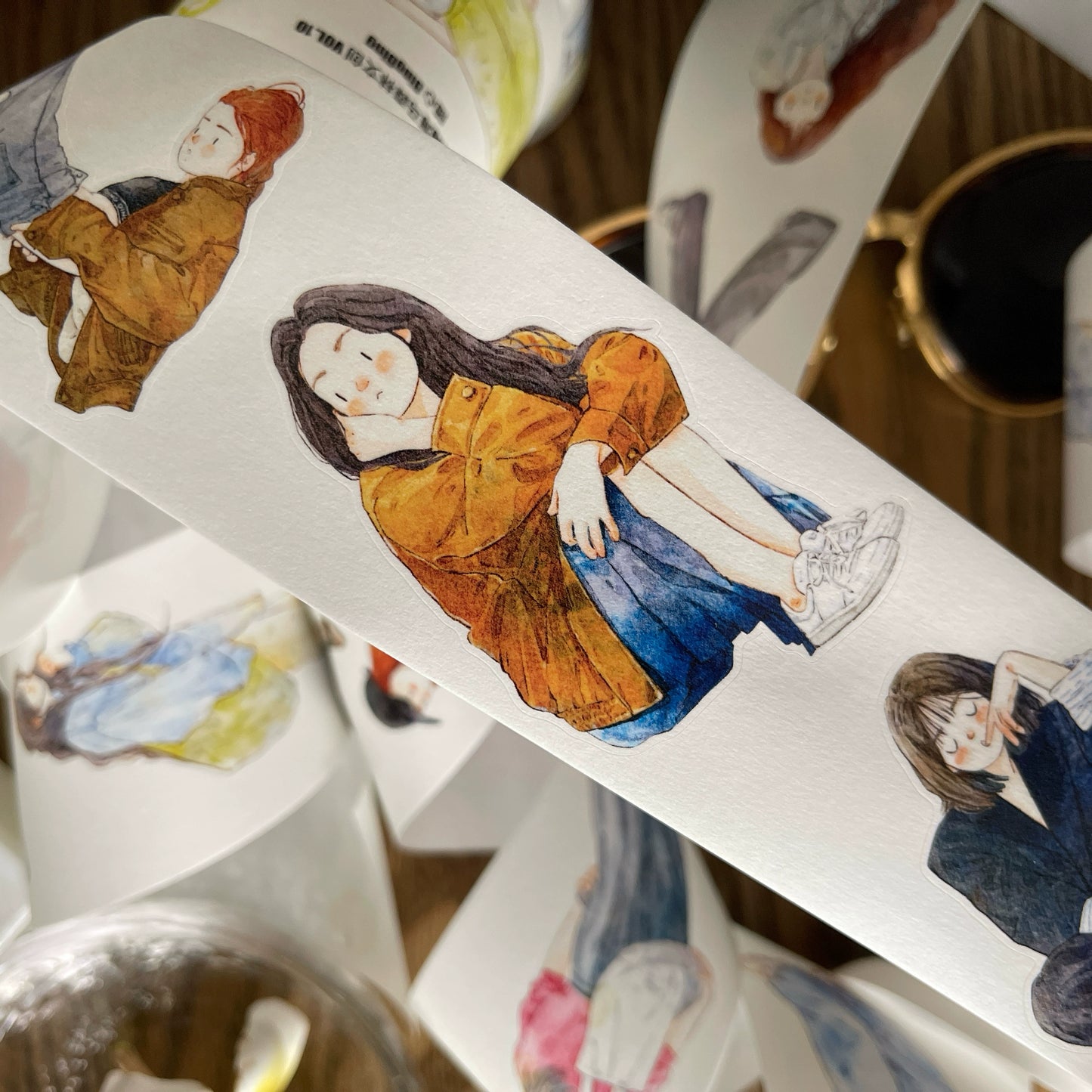 DingDing Vol10【37#Follow Your Heart】Original Design Pre-Cut Washi/PET Tape Stickers,for Scrapbook Supplies,Journaling,Junk Journal,Bullet Journal,Planner Stickers