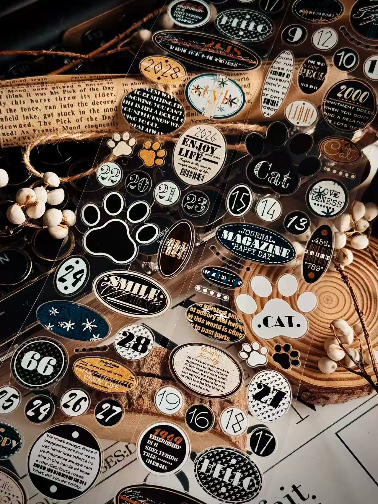 Linlanxi Vol14【Circular Label Set】Original Design Retro Exquisite Vintage Decorative Washi/Pet Tape