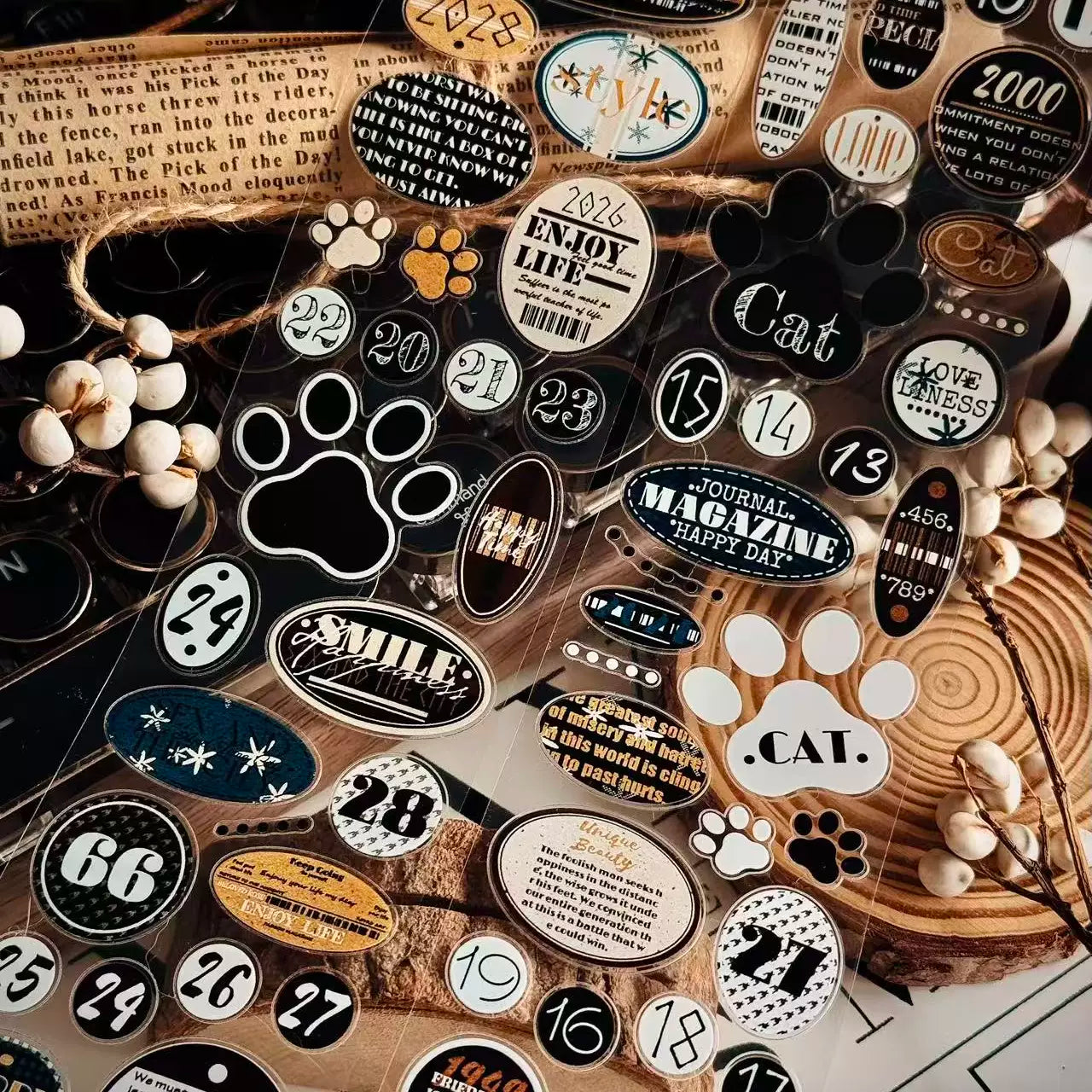 Linlanxi Vol14【Circular Label Set】Original Design Retro Exquisite Vintage Decorative Washi/Pet Tape