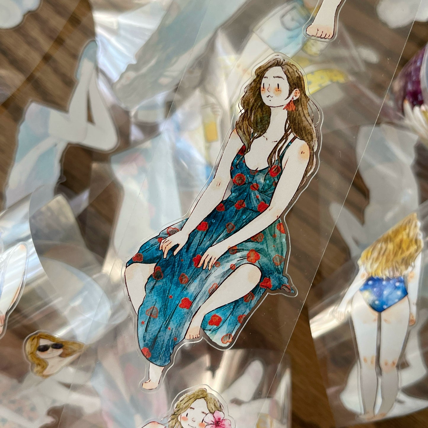 DingDing Vol10【35#Vacation】Original Design Pre-Cut Washi/PET Tape Stickers,for Scrapbook Supplies,Journaling,Junk Journal,Bullet Journal,Planner Stickers