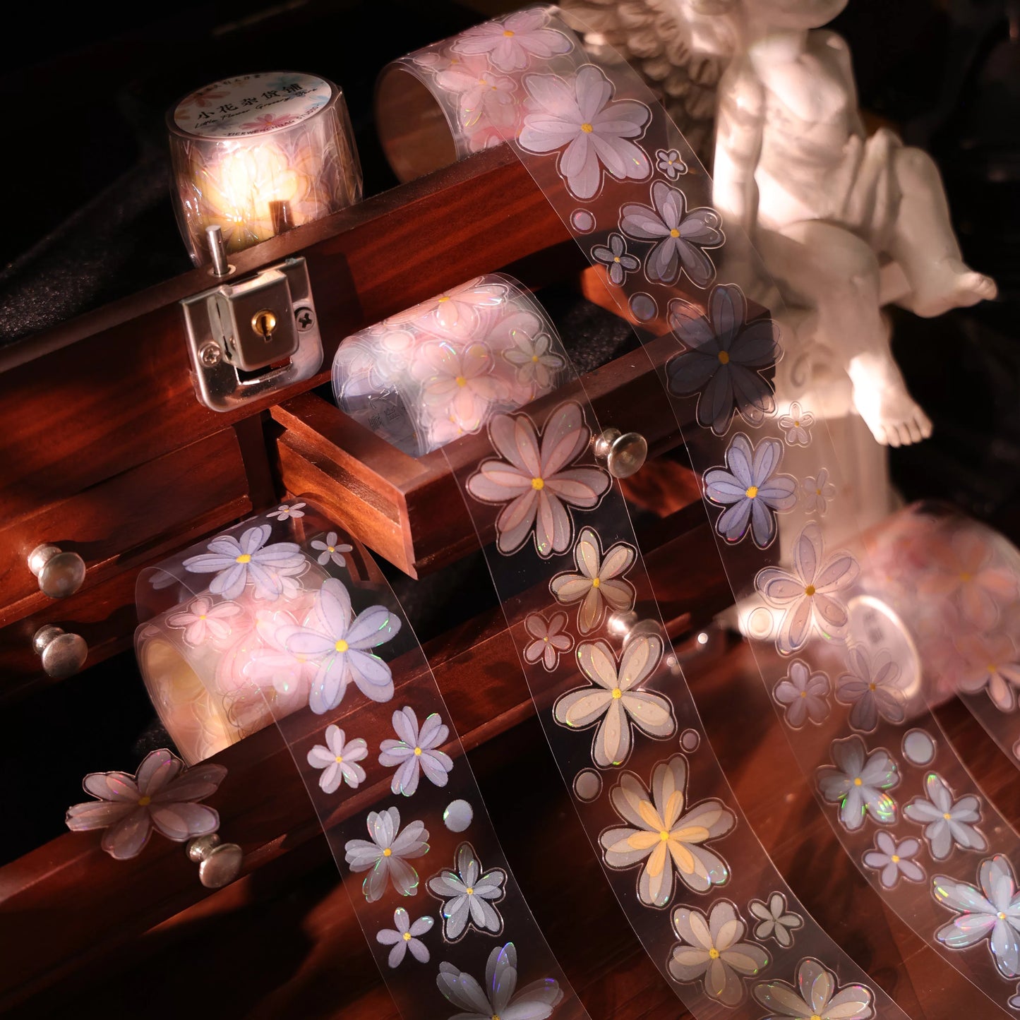 YiEr Vol17【Little Flower Grocery Store】Kiss-cut Light Retro Floral Washi Tape and PET Stickers