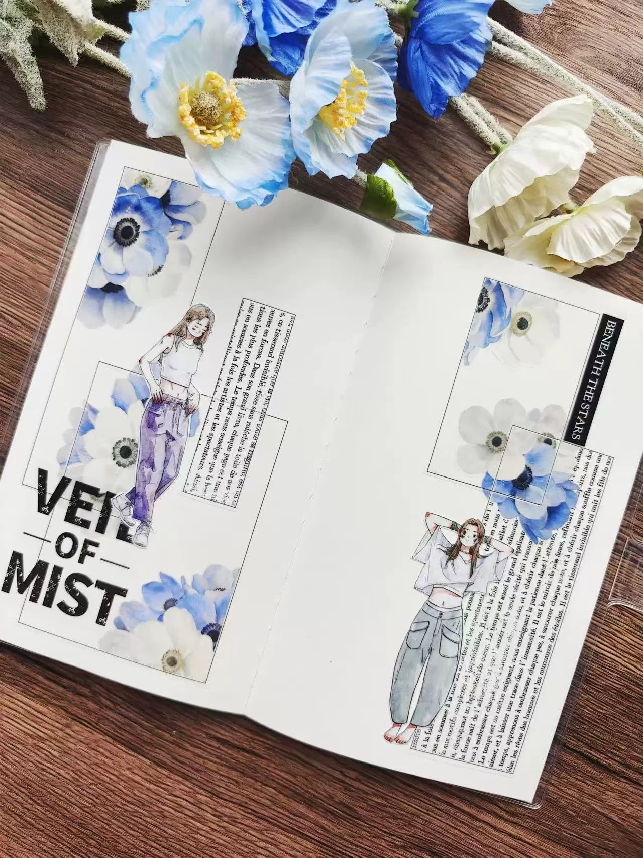 Kaixiaoxun Vol10 【Cool Girl】 Pre-Cut Long Loop Washi/Matte PET Tape for Scrapbook Supplies,Junk Journal Supplies