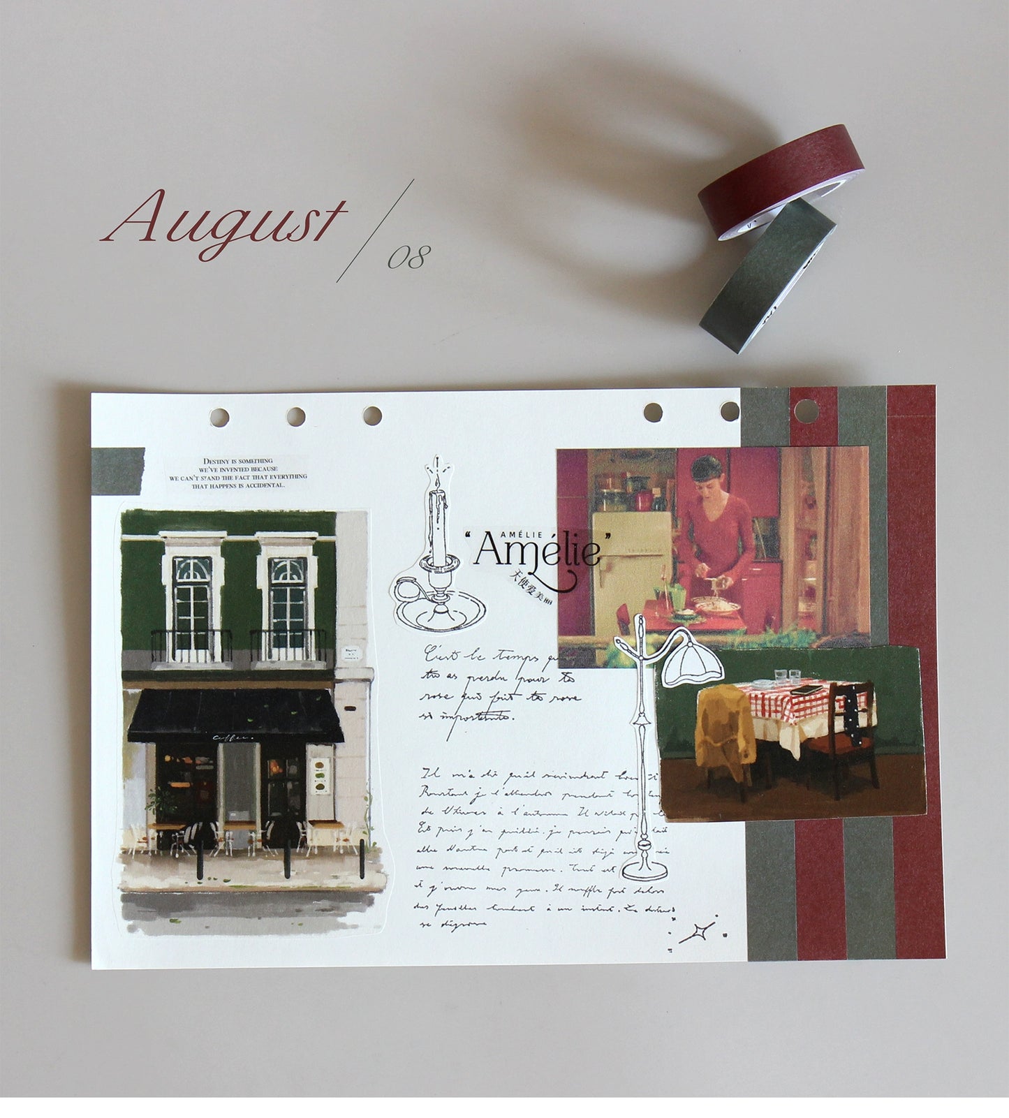 Moodtape【Walking and Drinking Coffee】Original Washi Tape Street View Coffee Stickers