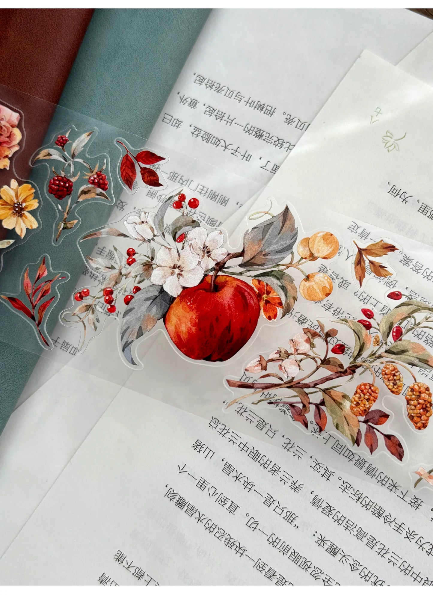 ZiYuanSu Vol15【Falling Fragrance】Kiss-cut Floral Washi Tape and PET Stickers