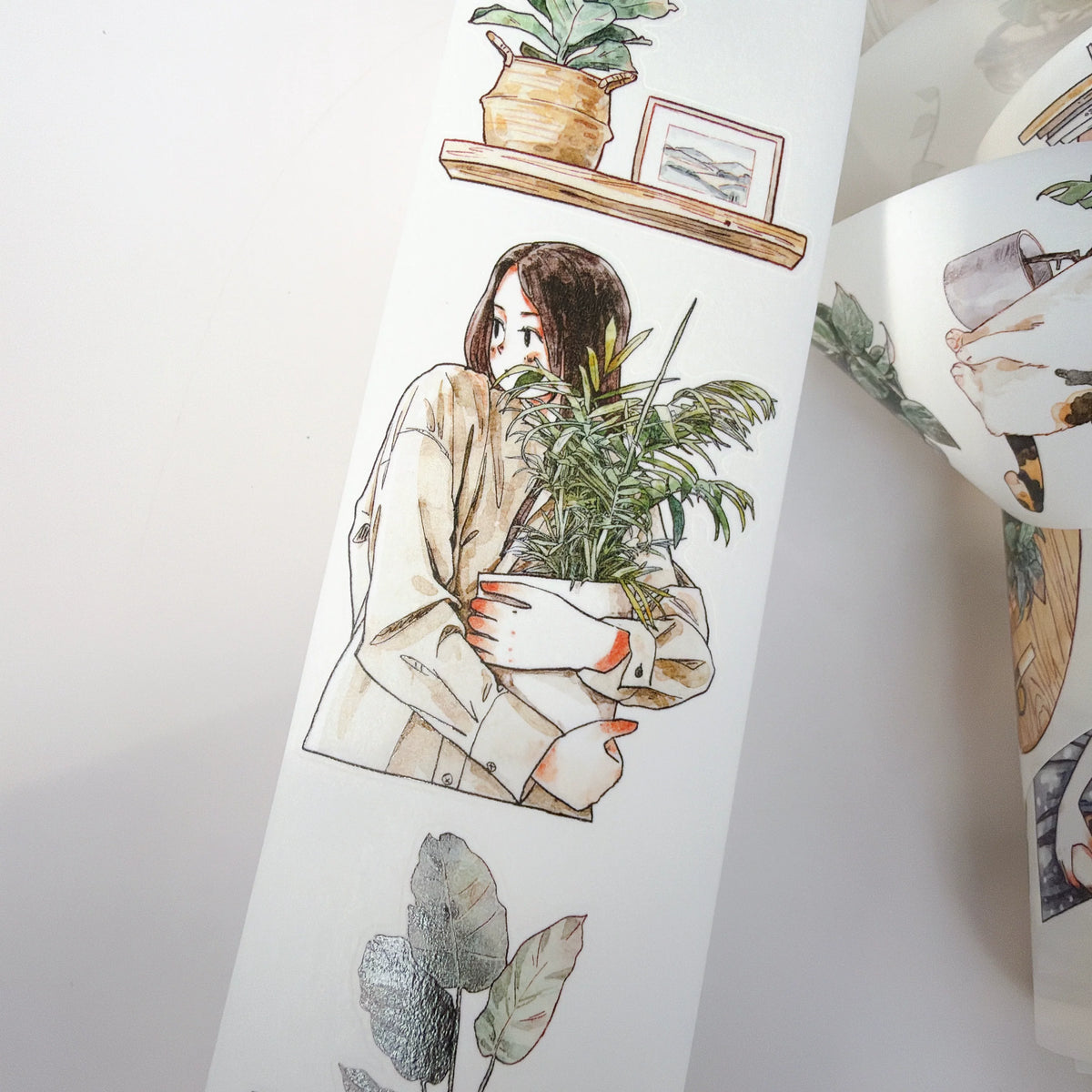 Kaixiaoxun Vol14【Forest Dwelling Time】 Pre-Cut Long Loop Washi/Matte PET Tape for Scrapbook Supplies,Junk Journal Supplies
