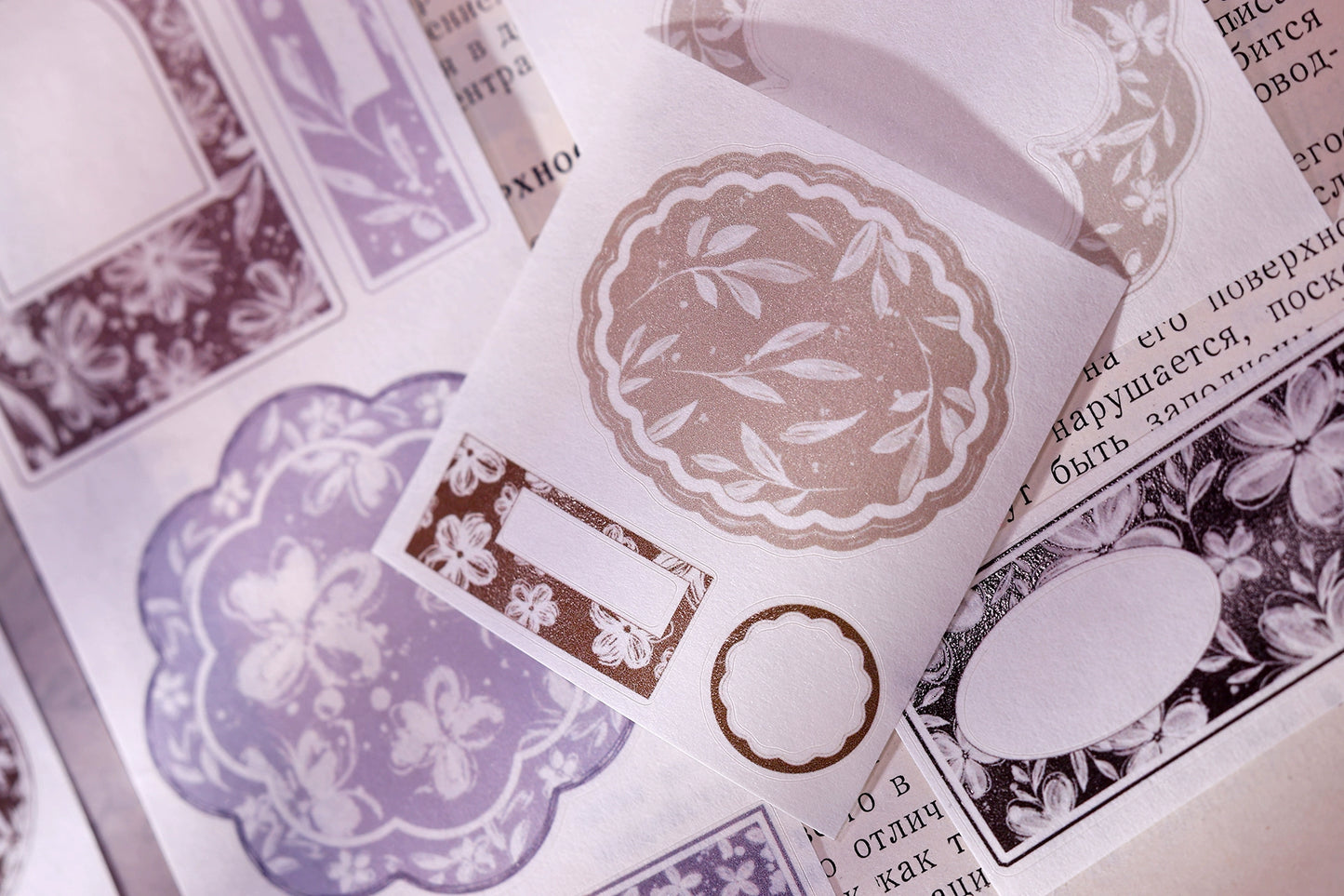 XiaoBaiJia【Flower Frame】Light Retro Orginal Design Washi Pet Tape Landscape Stickers