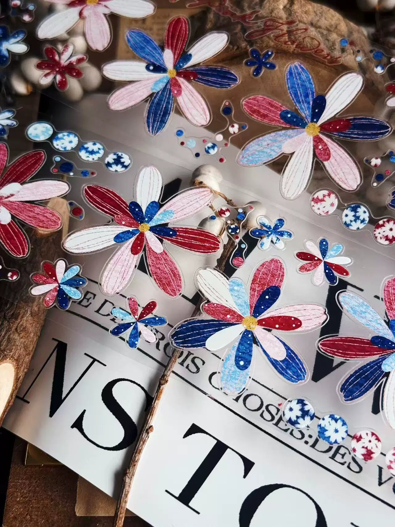 Linlanxi Vol14【Gelaier】【Blue Pink Dai】Original Design Retro Exquisite Vintage Decorative Washi/Pet Tape
