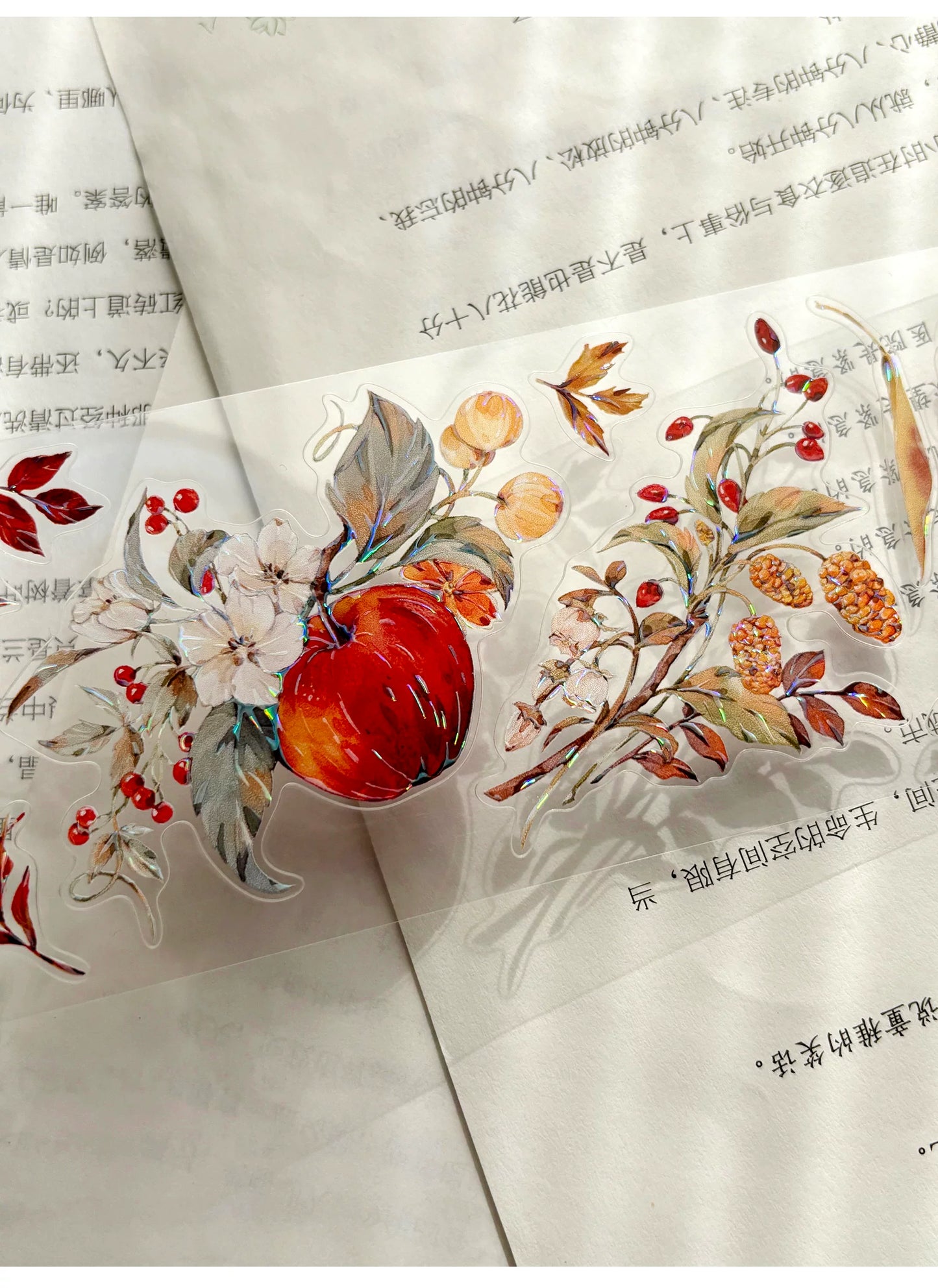 ZiYuanSu Vol15【Falling Fragrance】Kiss-cut Floral Washi Tape and PET Stickers
