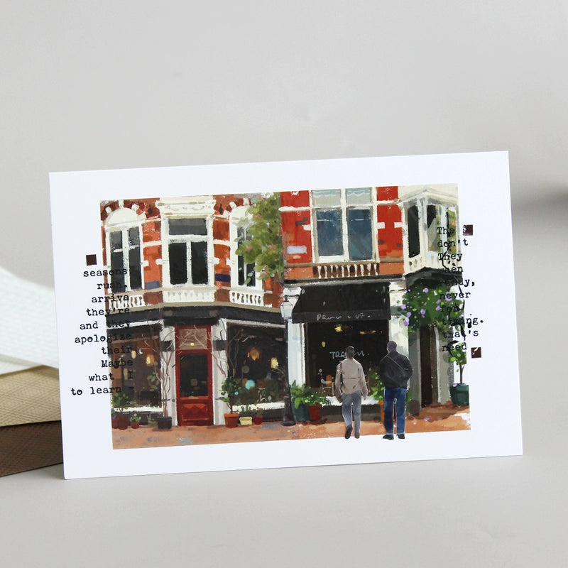 Moodtape【Walking and Drinking Coffee】Original Washi Tape Street View Coffee Stickers