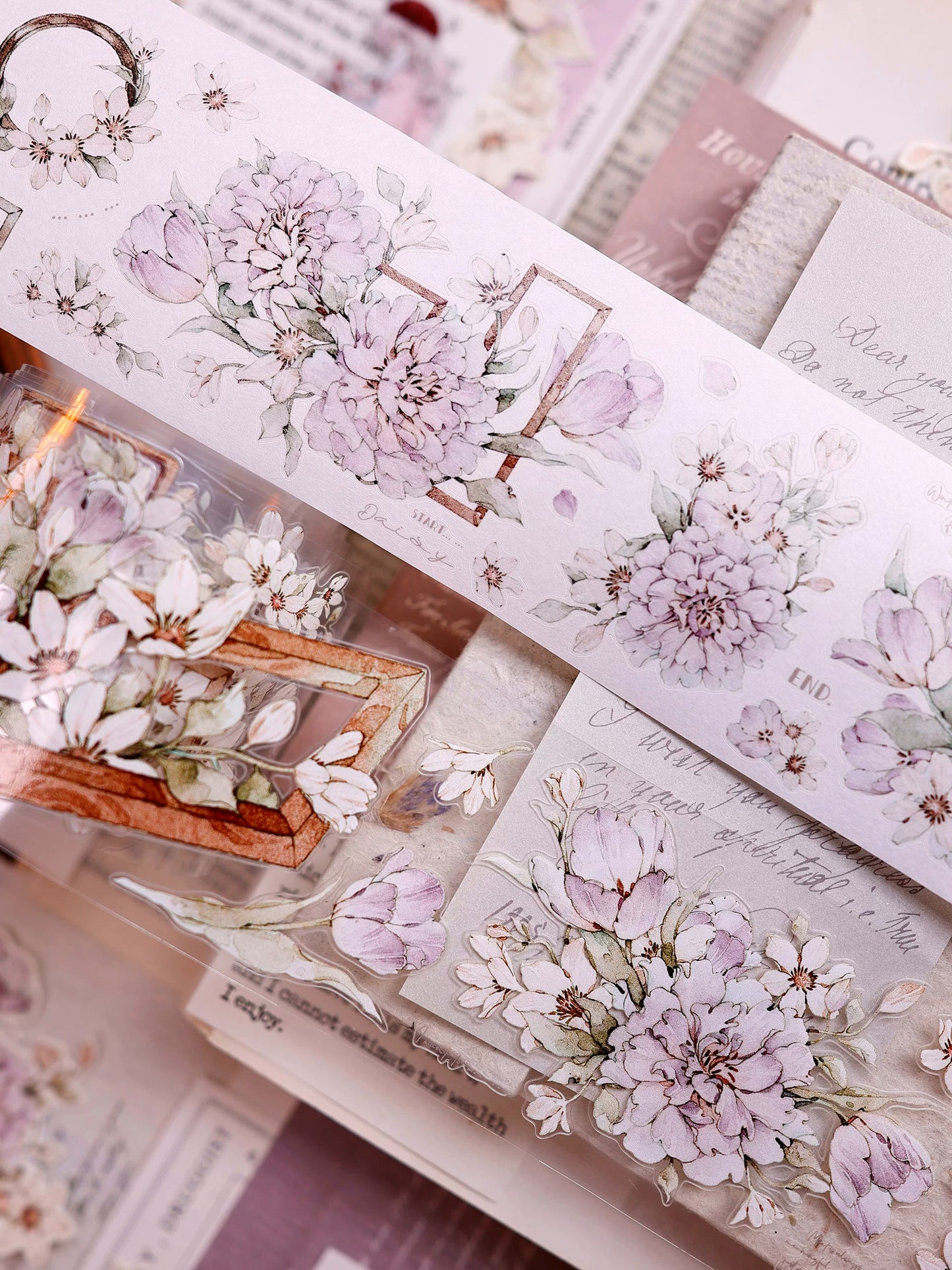 XiaoBaiJia Salt Series【Smoky Purple】Pre-cut Orginal Design Washi/Pet Tape Light Retro Stickers