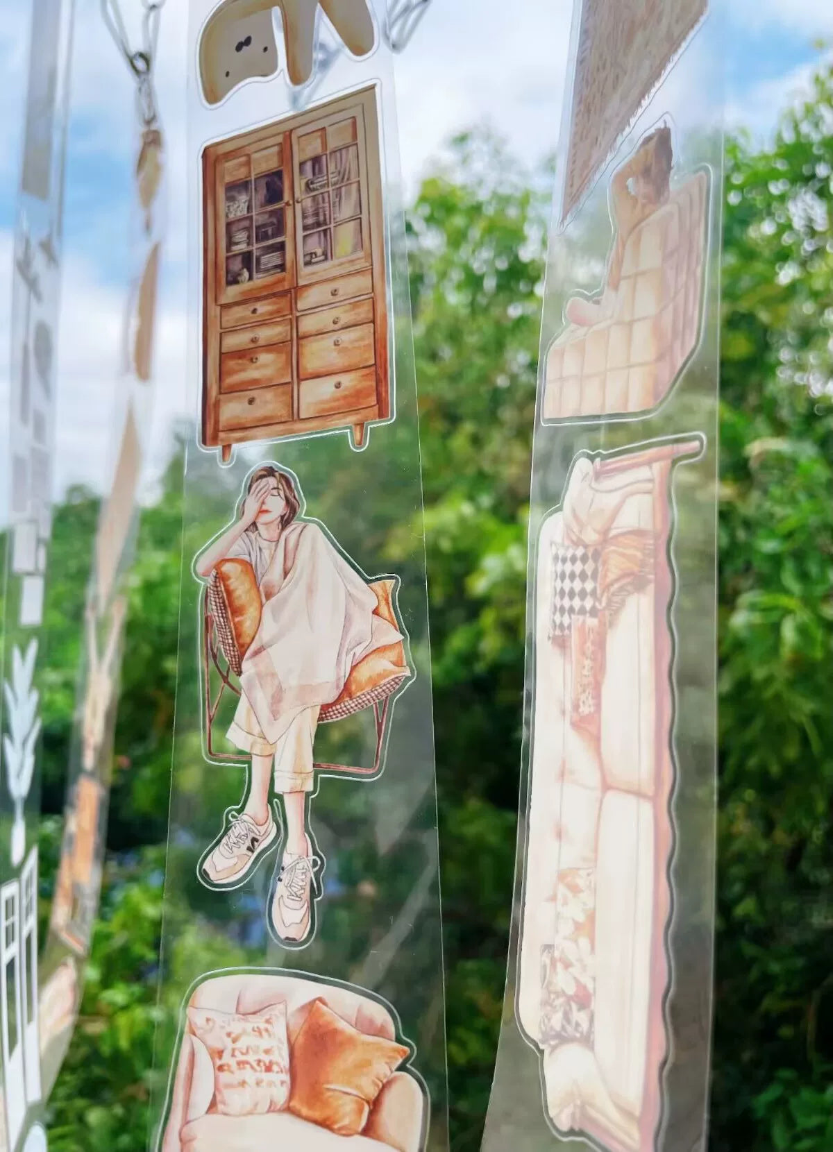 ZaoZao Vol3【Nest】Original Design Kiss-Cut Washi PET Tape Stickers,for Scrapbook Supplies,Journaling,Junk Journal,Bullet Journal,Planner Stickers